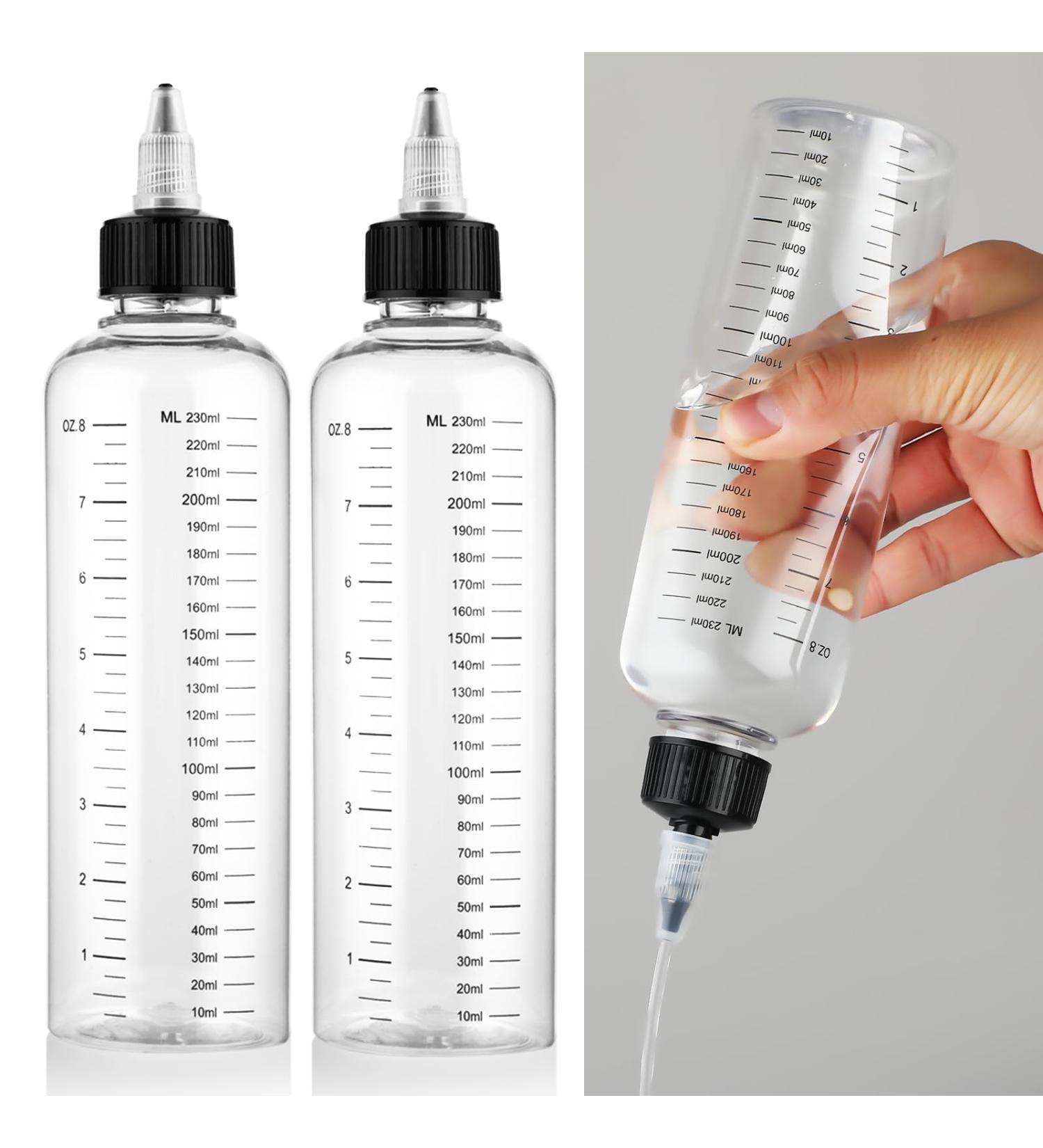 WLLHYF 2 Pack Applicator Bottle for Hair 8.5 Ounce Plastic Hair Oil Applicator Hair Color Squeeze Bottle Hair Root Dye Bottle with Ratio Graduated Scale Twist-On Top Tip Cap - Buy Online on SooperMarket.com