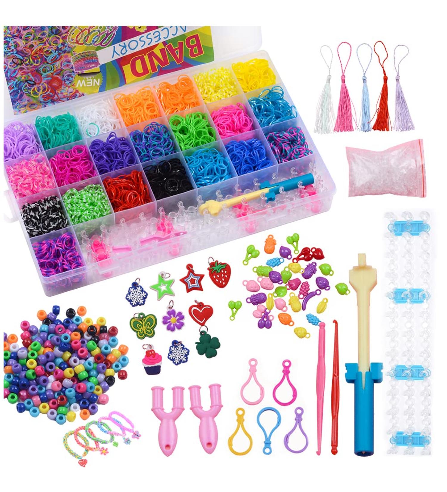 Kayzyue Girls' Bracelet Making Kit - DIY Crafts Loom Bracelet Kit with 4800 Pieces - Includes Storage Containers, Amulets, Y-Looms, Crochets, and S-Clips - Buy Online on SooperMarket.com