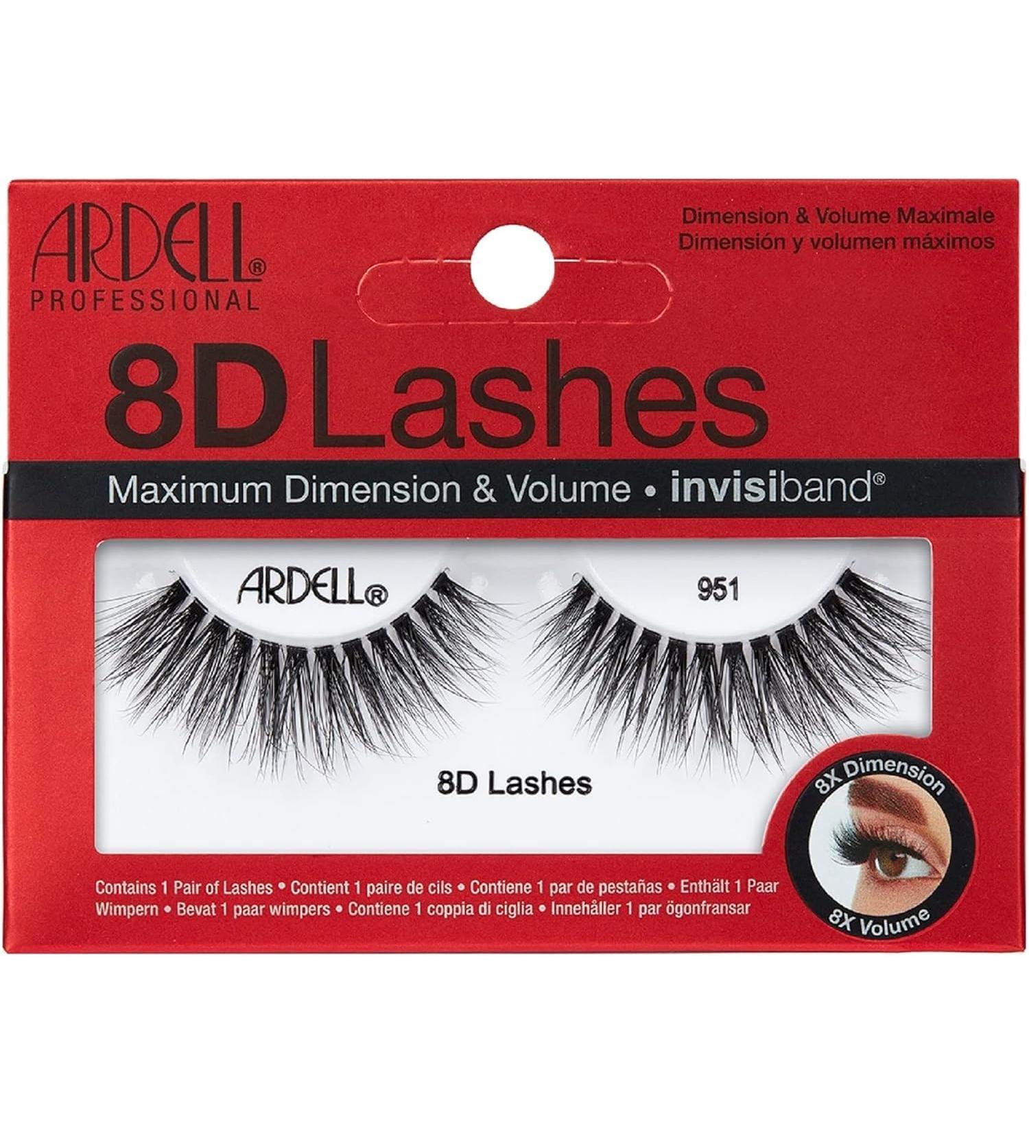 Ardell False Eyelashes 8D 951 Black Maximum Volume Long Length Maximum Volume Long Length Soft Tapered Fibers Maximum Volume Invisiband Comfortable Wear- Vegan-Friendly Cruelty-Free Eyelashes 951 False Eyelashes - Buy Online on SooperMarket.com
