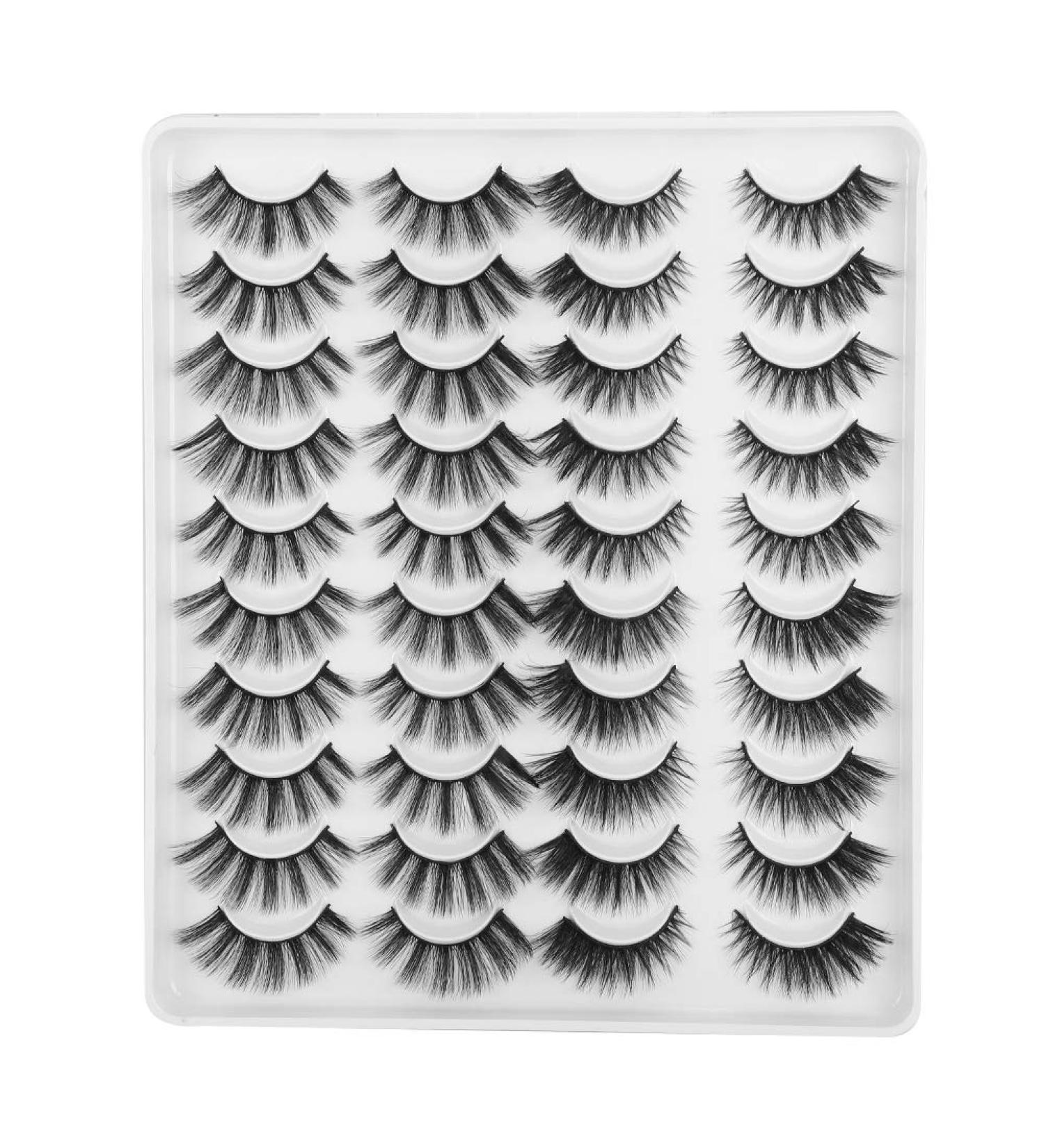 Buy 20 Pairs 6D False Eyelashes | Natural Thickening Soft Reusable Extensions (MC-12) for Stunning Eyes International Shipping Available - Buy Online on SooperMarket.com