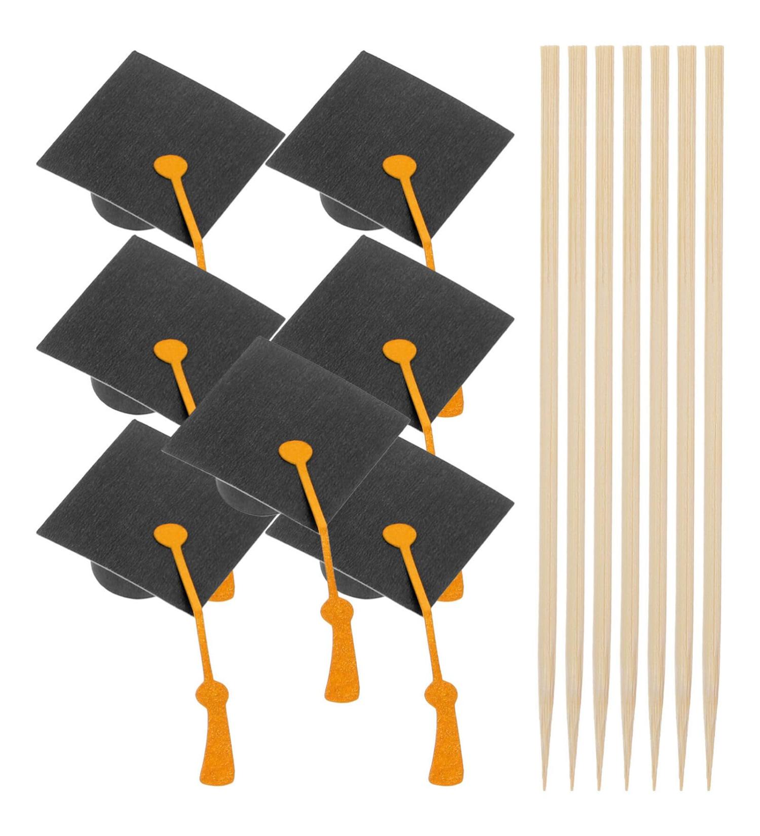 Warmhm 7pcs Graduation Cap Cake Toppers 2024 Graduation Cupcake Toppers Dessert Picks Appetizer Picks Congrats Grad Cake Topper for 2024 Graduation Celebration Party - Buy Online on SooperMarket.com