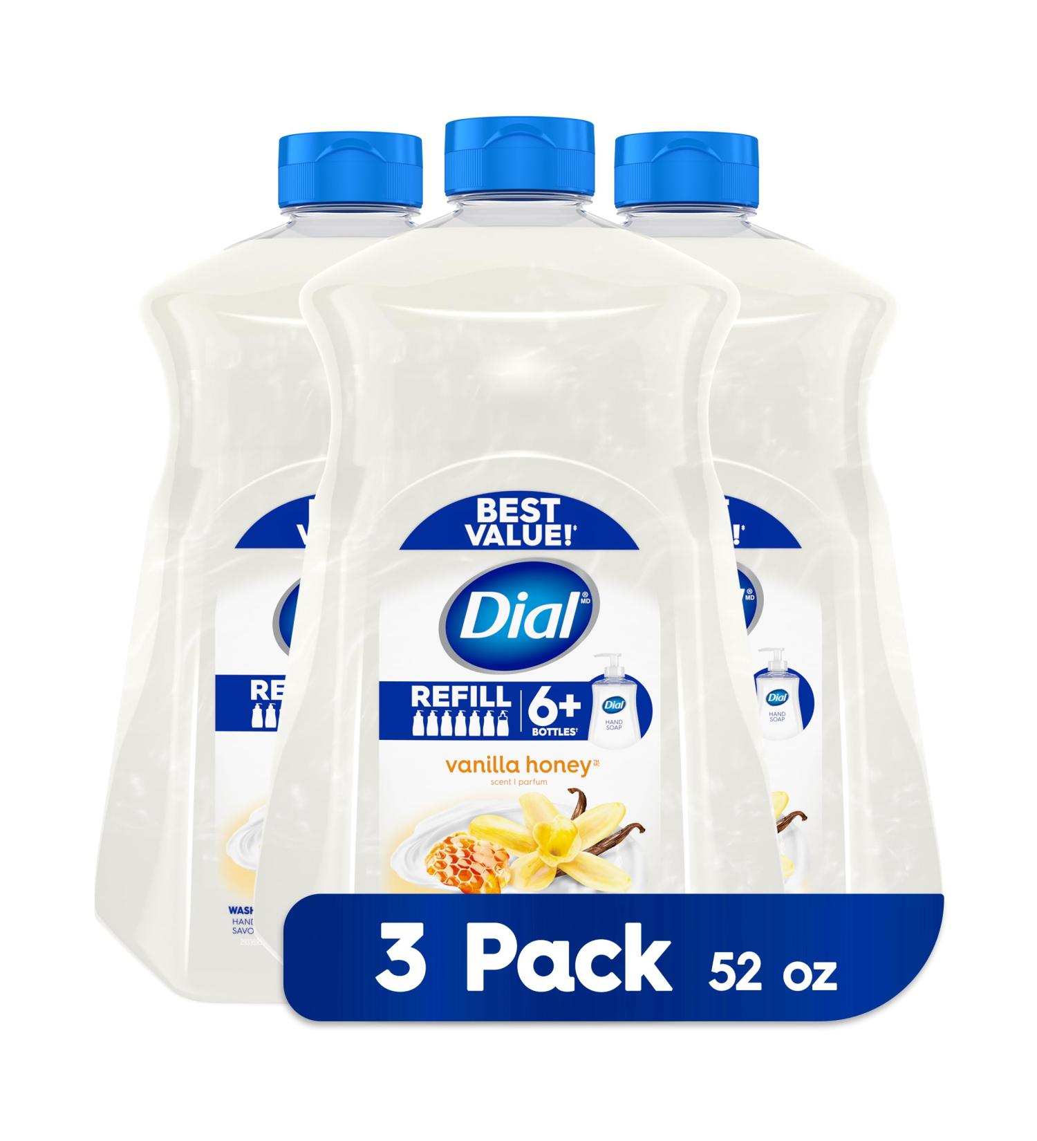 Buy Dial Liquid Hand Soap Refill - Vanilla Honey (Pack of 3) 52 Fl Oz | International Shipping Available - Buy Online on SooperMarket.com