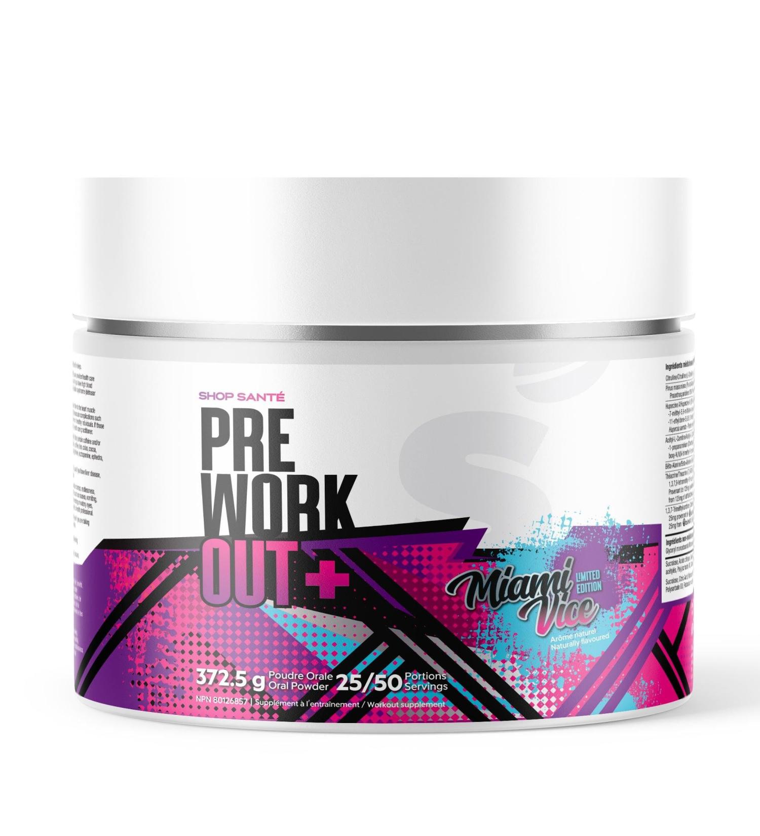 Shop Sante Pre Workout Plus Preworkout Energy Powder 150mg Caffeine Citrulline Beta Alanine Sports Drink Supplement for Men and Women 50 servings - Miami Vice Miami Vice - Fruit Punch - Buy Online on SooperMarket.com