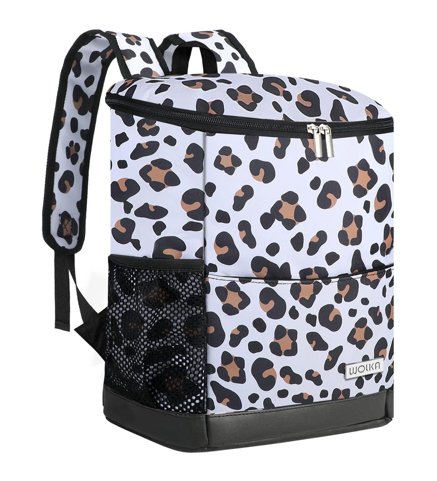 Wolka 35 Can Backpack Cooler - Insulated, Leak Proof, Waterproof, Lightweight - Ideal for Beach, Camping, Hiking - Snow Leopard Design - Great Gift for Men and Women - Buy Online on SooperMarket.com