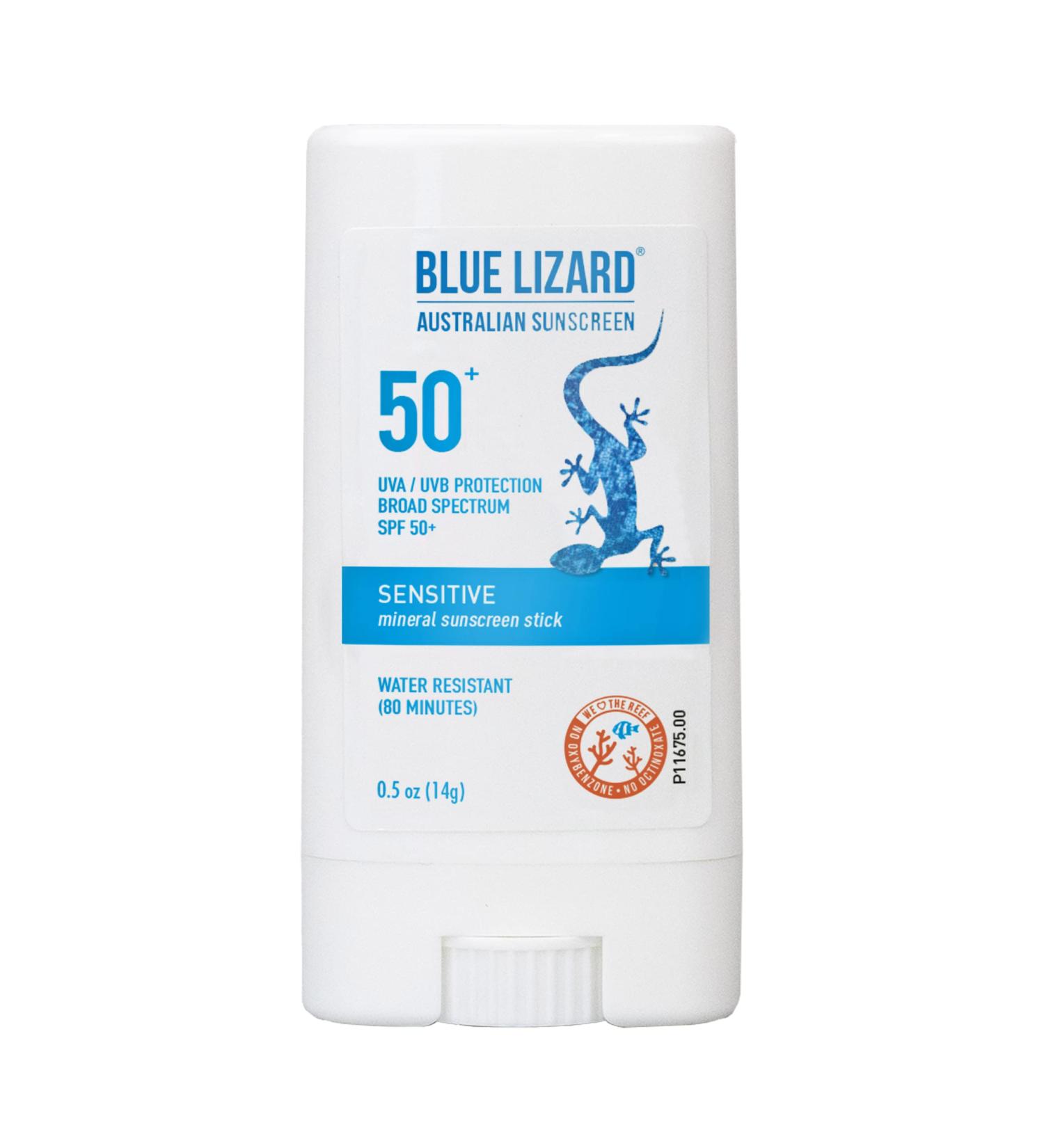 Blue Lizard Sensitive Mineral Sunscreen Stick SPF 50+ - Water Resistant - UVA/UVB Protection - Fragrance-Free - 0.5 Oz - Buy Online on SooperMarket.com