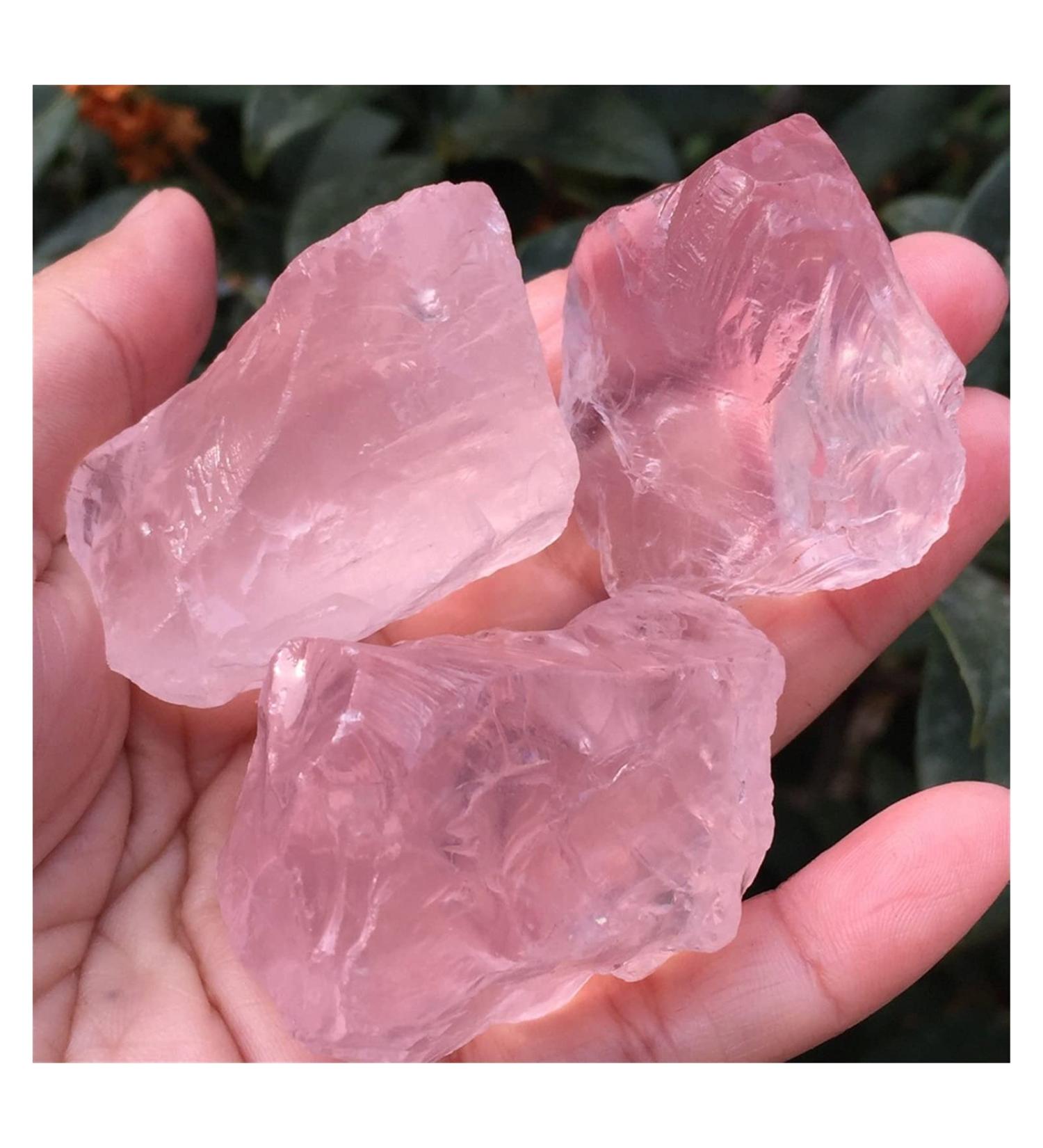 Natural Crystal Rough 3pcs Natural Pink Rose Quartz Crystal Rough Gemstone Specimen - Buy Online on SooperMarket.com