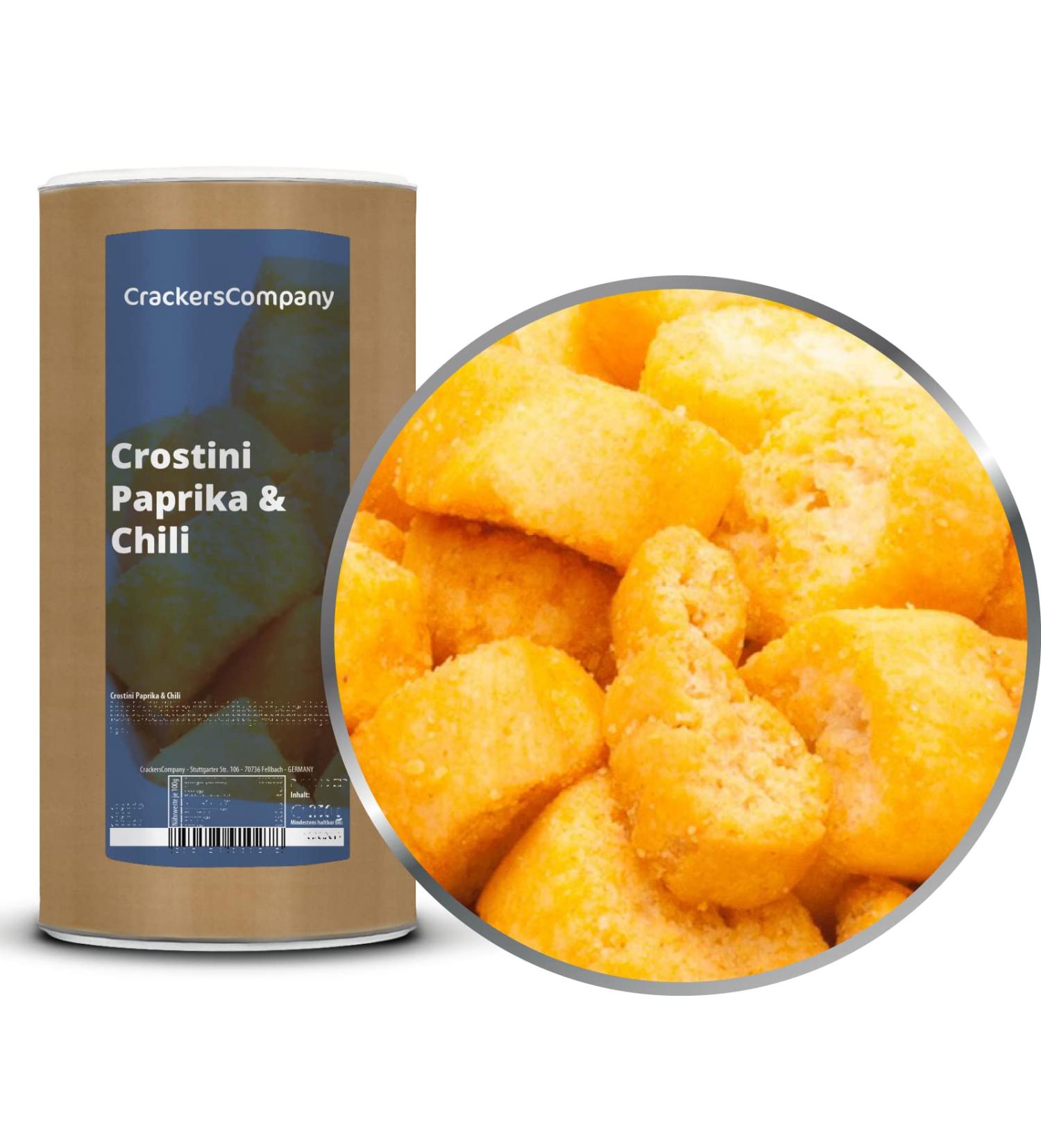 1 x 300g croutons semmel cubes Mediterranean vegetarian vegan and lactose -free with chili paprika onion garlic olive oil crostini paprika & chili topping to soup and salad 1 x 300 g in membrandosis large (300g)