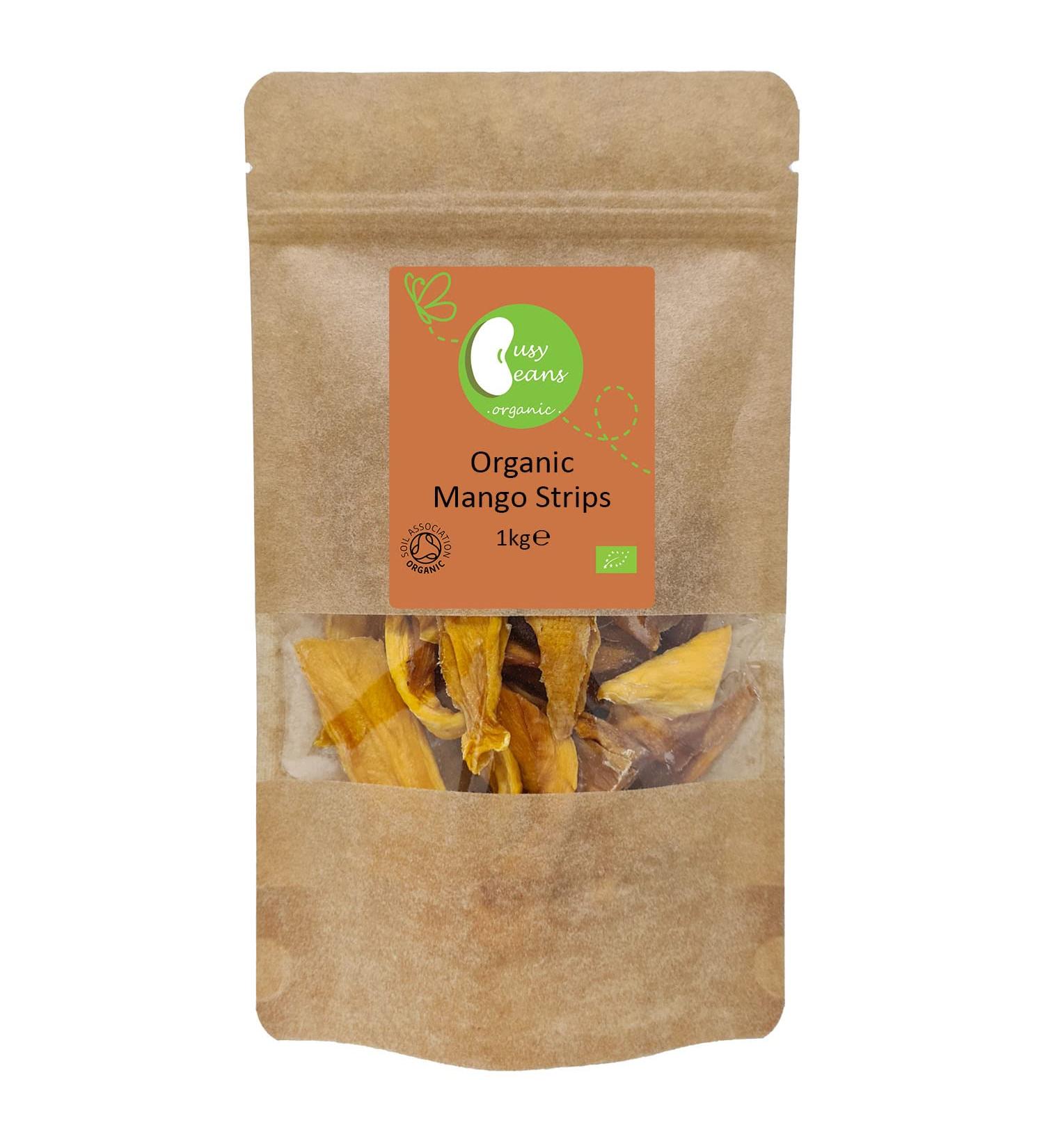 Organic Dried Mango Strips - Certified Organic - by Busy Beans Organic (1kg) - Buy Online on SooperMarket.com