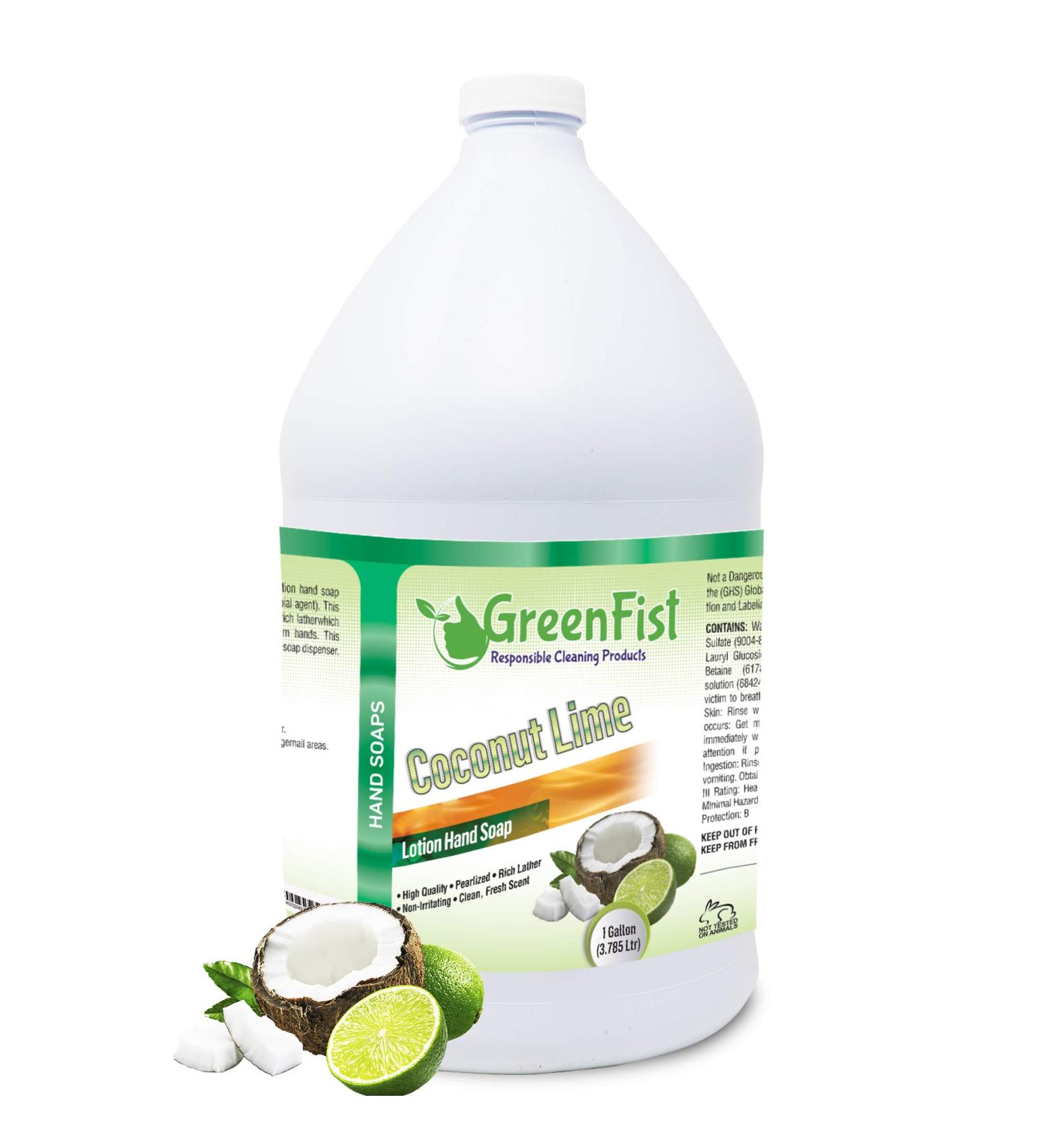 GreenFist 1 Gallon Coconut Lime Hand Soap Liquid Gel Refill - Made in USA - Buy Online on SooperMarket.com