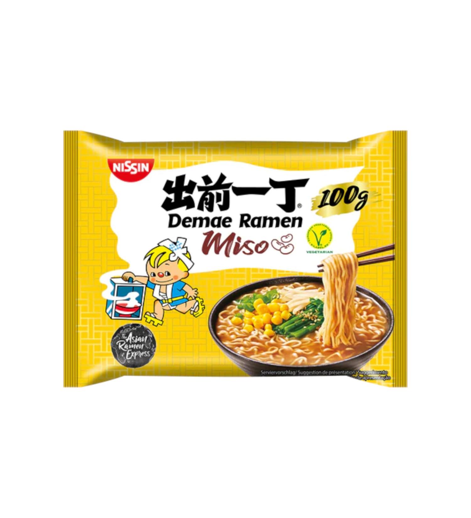 Nissin Demae Ramen Miso Flavour 10x100g - Buy Online on SooperMarket.com