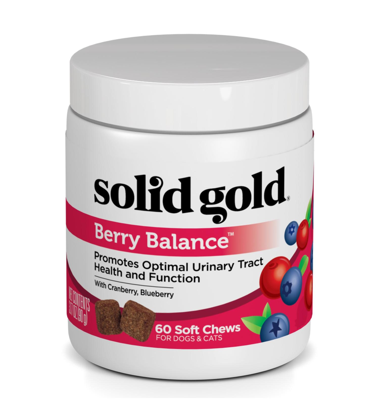 Solid Gold Cranberry Supplement for Pets - Urinary Tract Health Support with Antioxidants - Berry Balance for Cats & Dogs - Buy Online on SooperMarket.com