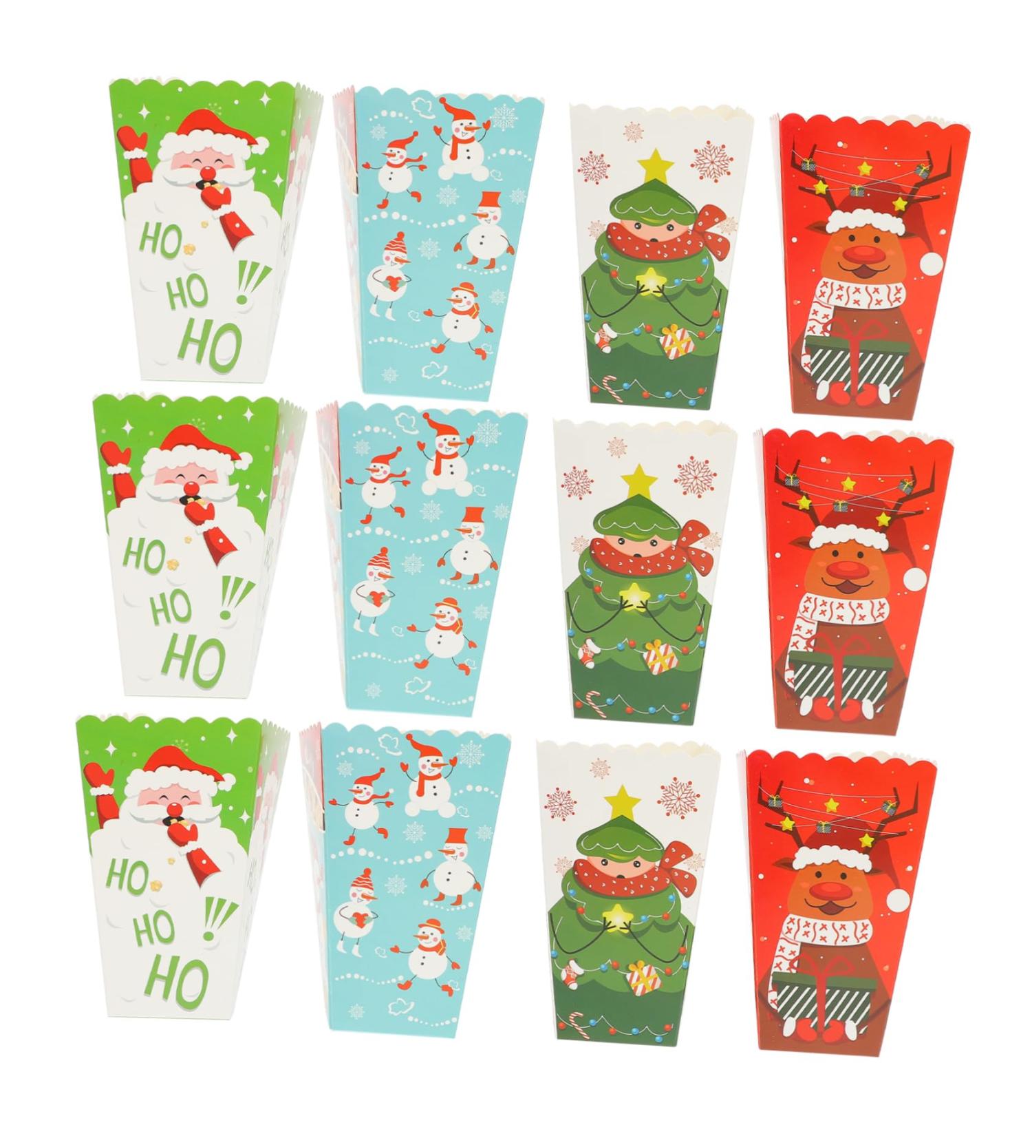 HAPINARY 12pcs Boxes Christmas Popcorn Box Xmas Gift Packing Case Candy Gift Bags Christmas Candy Bag Christmas Party Favor Christmas Candy Favor Boxes Paper Gift Box Fashion - Buy Online on SooperMarket.com