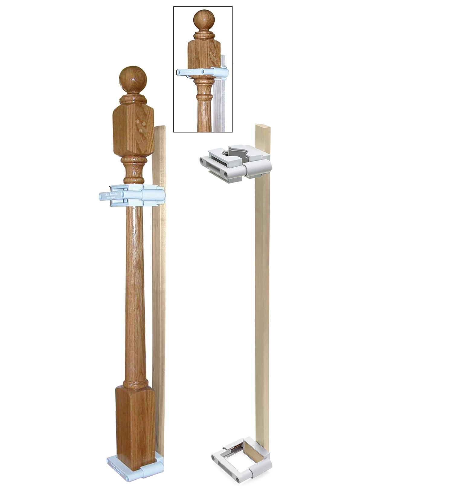 Safety Innovations Stairway Baby Gate Mounting Kit - Fits 2 3/4 to 3 5/8 inch Posts - No Holes, Adhesives, or Screws - Square/Round Tops - 1-Pack - Buy Online on SooperMarket.com