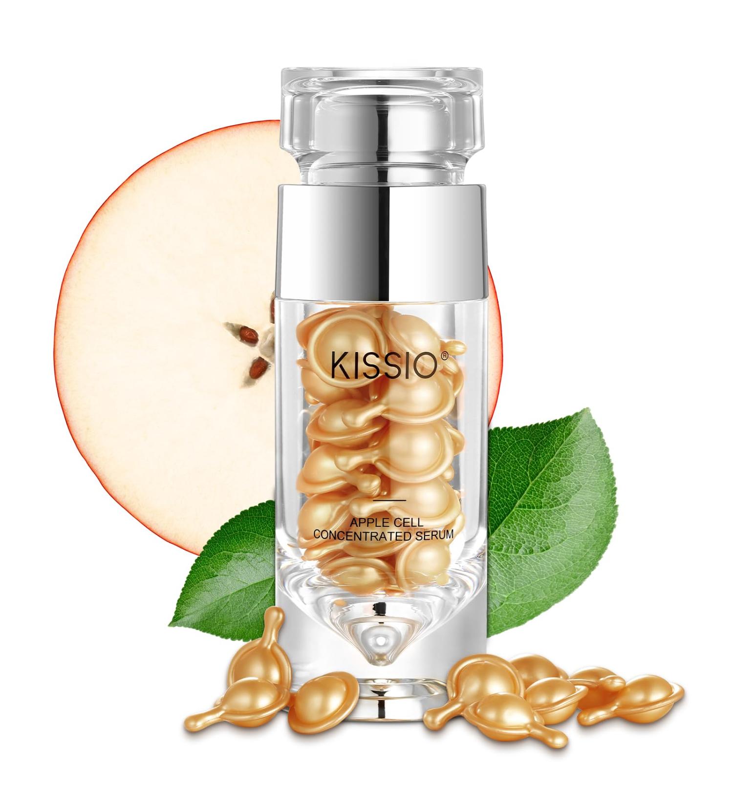 KISSIO Apple Cell Serum - Anti-Aging Hydrating Serum for Fine Lines & Wrinkles 30 Capsules Moisturizer for Night Use Plump & Firm Skin - Buy Online on SooperMarket.com