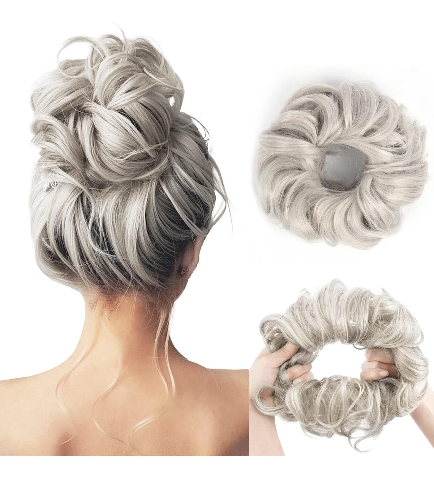 Vlasy Messy Bun Hair Piece | Curly Wavy Scrunchies Extensions Synthetic Chignons | 60g 111# Hair Accessories for Women and Girls - Buy Online on SooperMarket.com