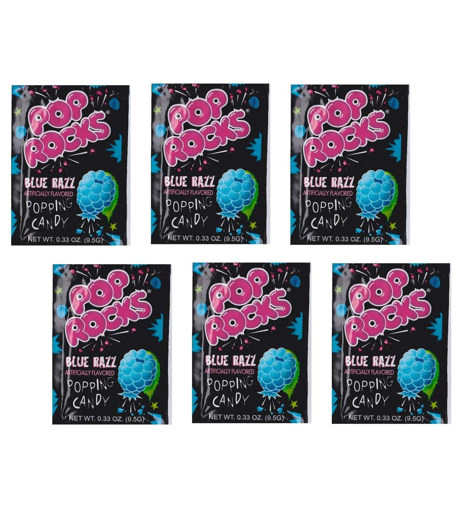 Pop Rocks Popping Fizzing Crackling Candy 6pk (Blue Razz 6 Pack) Blue Razz 9.5 g (Pack of 6)
