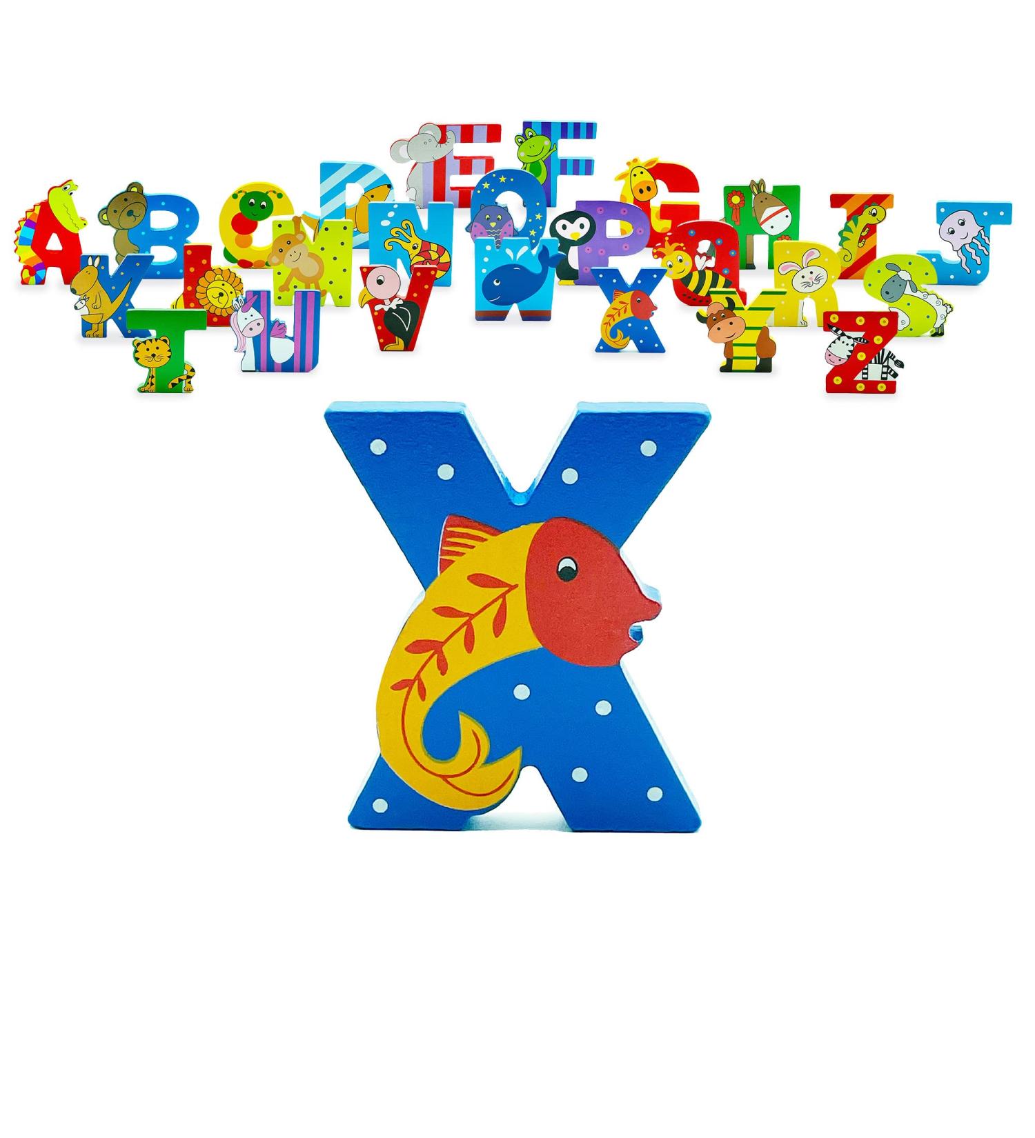 Orange Tree Toys Wooden Letter X for X-Ray Fish - Personalized Baby Name Decoration - Animal Nursery Decor - Buy Online on SooperMarket.com