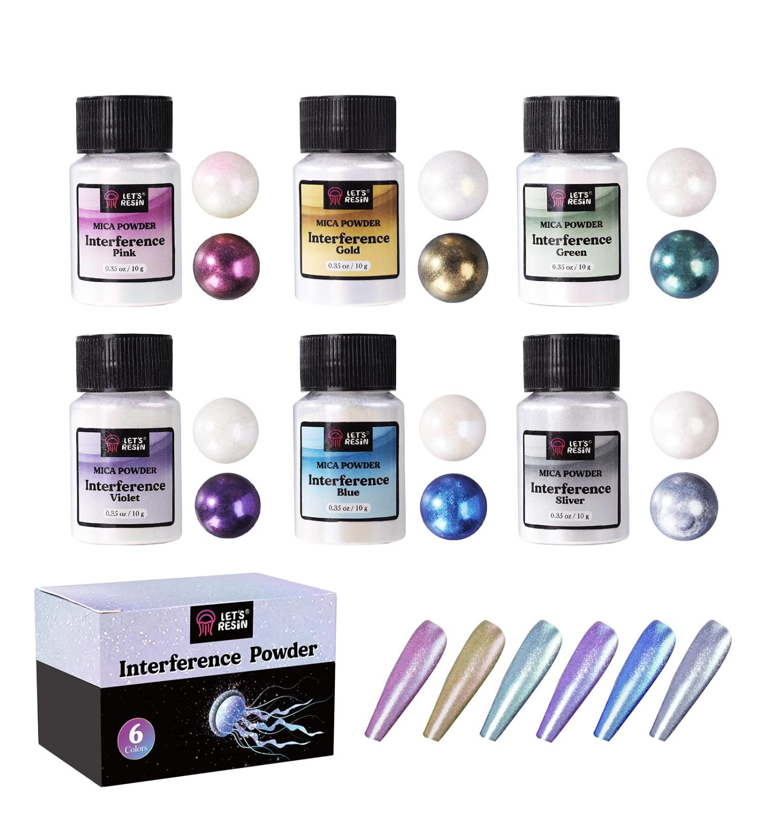 LET'S RESIN Interference Mica Powder Set - 6 Colors for Epoxy Resin, Paint, Slime, Art - Buy Online on SooperMarket.com