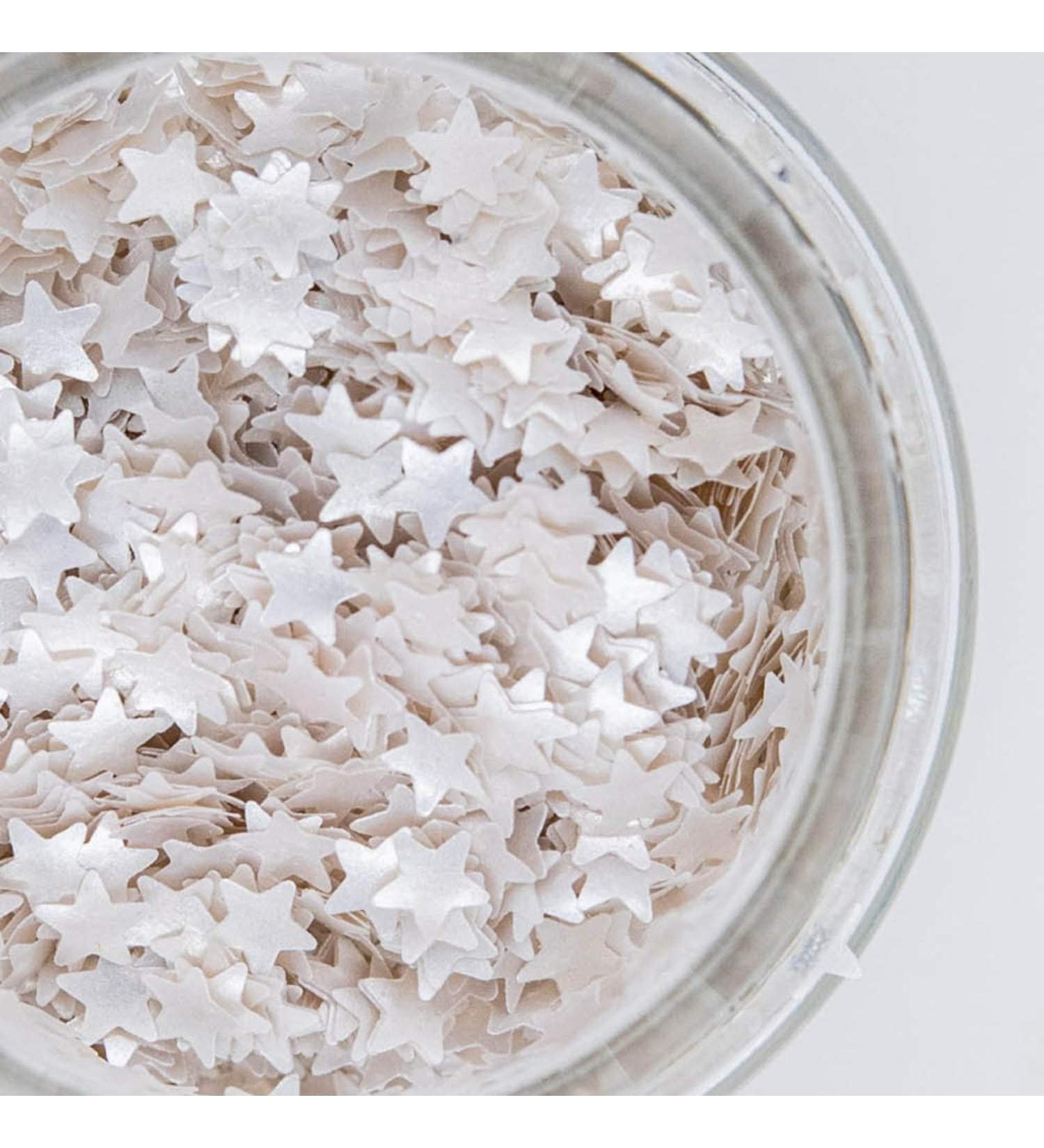 Edible Silver Star Glitter Sprinkles - Vegan Fancy Decorations for Cookies, Cakes & Drinks - Buy Online on SooperMarket.com