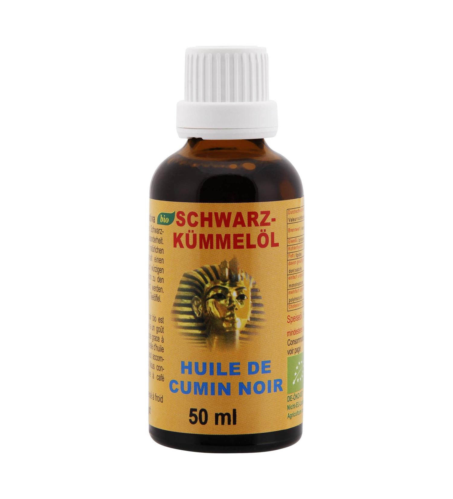 Organic Black Cumin Oil (Nigella Sativa) from Egypt - 50ml | Pure & Natural | International Shipping - Buy Online on SooperMarket.com