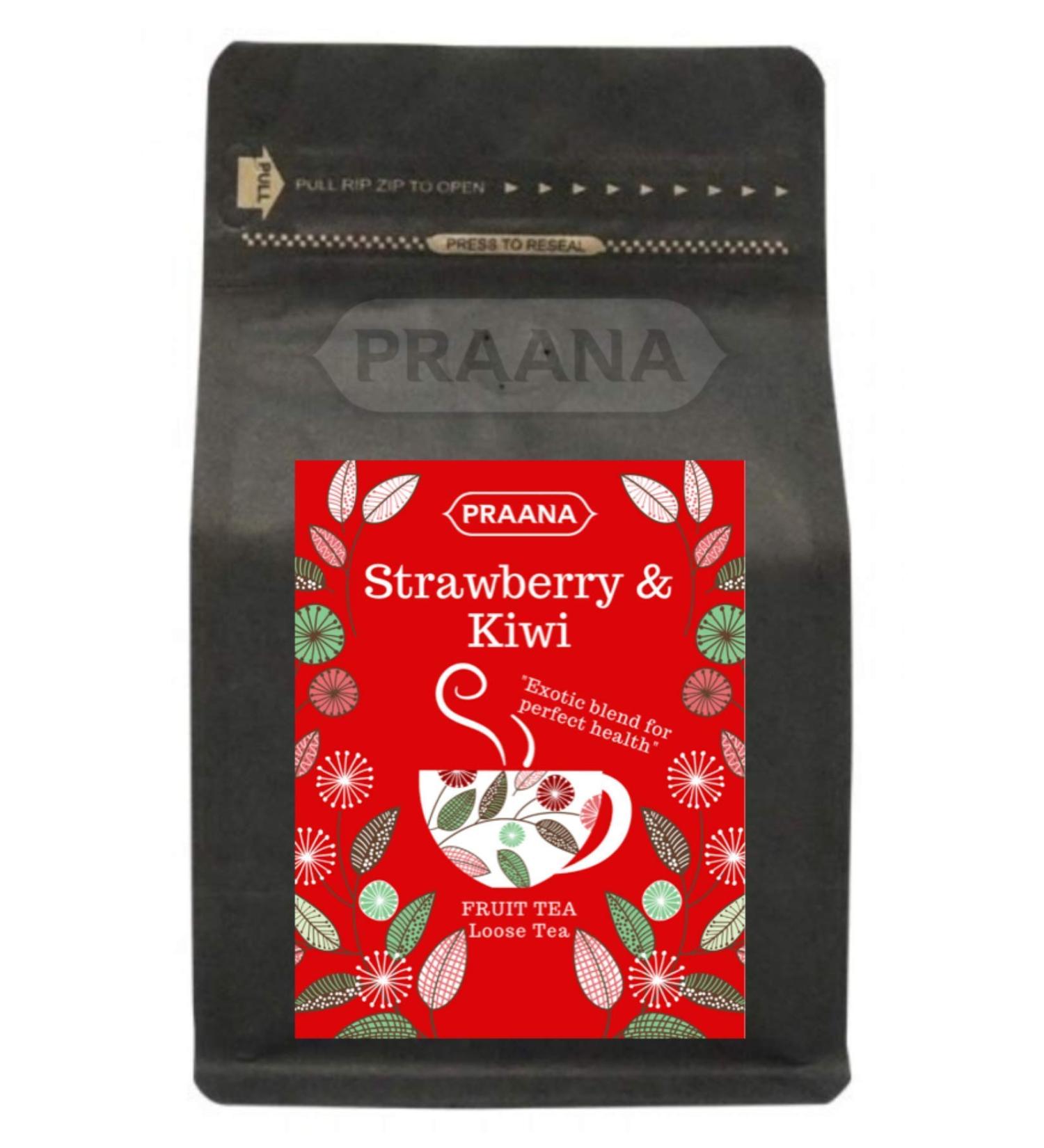 PRAANA TEA Strawberry and Kiwi Fruit Tea 100 g