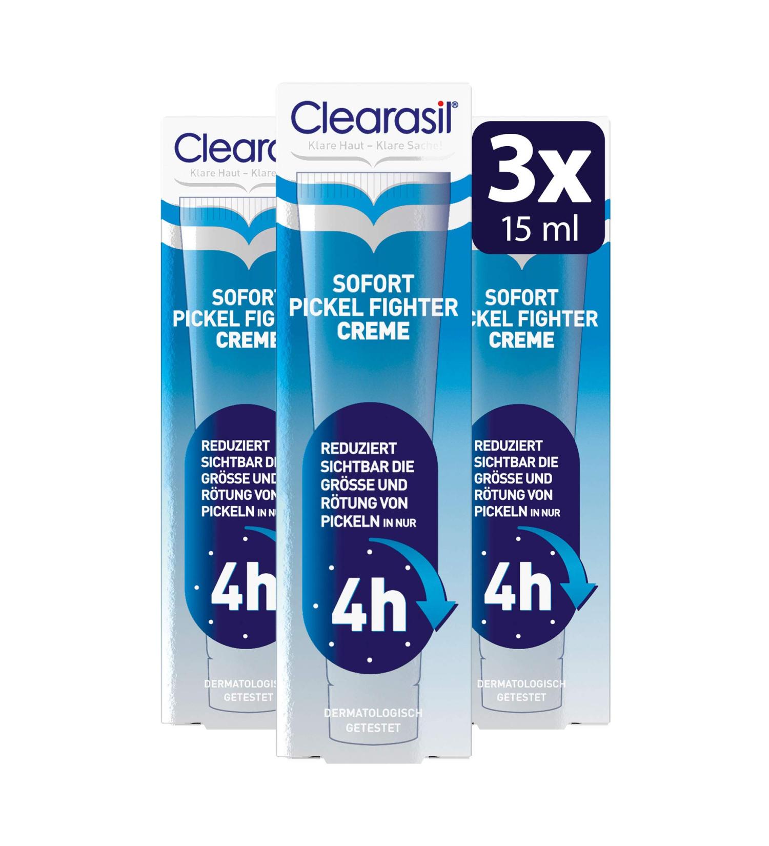 Clearasil Instant Pimple Fighter Cream - 3 Pack (3 x 15 ml) | Fast Acne Treatment for Clear Skin - Buy Online on SooperMarket.com
