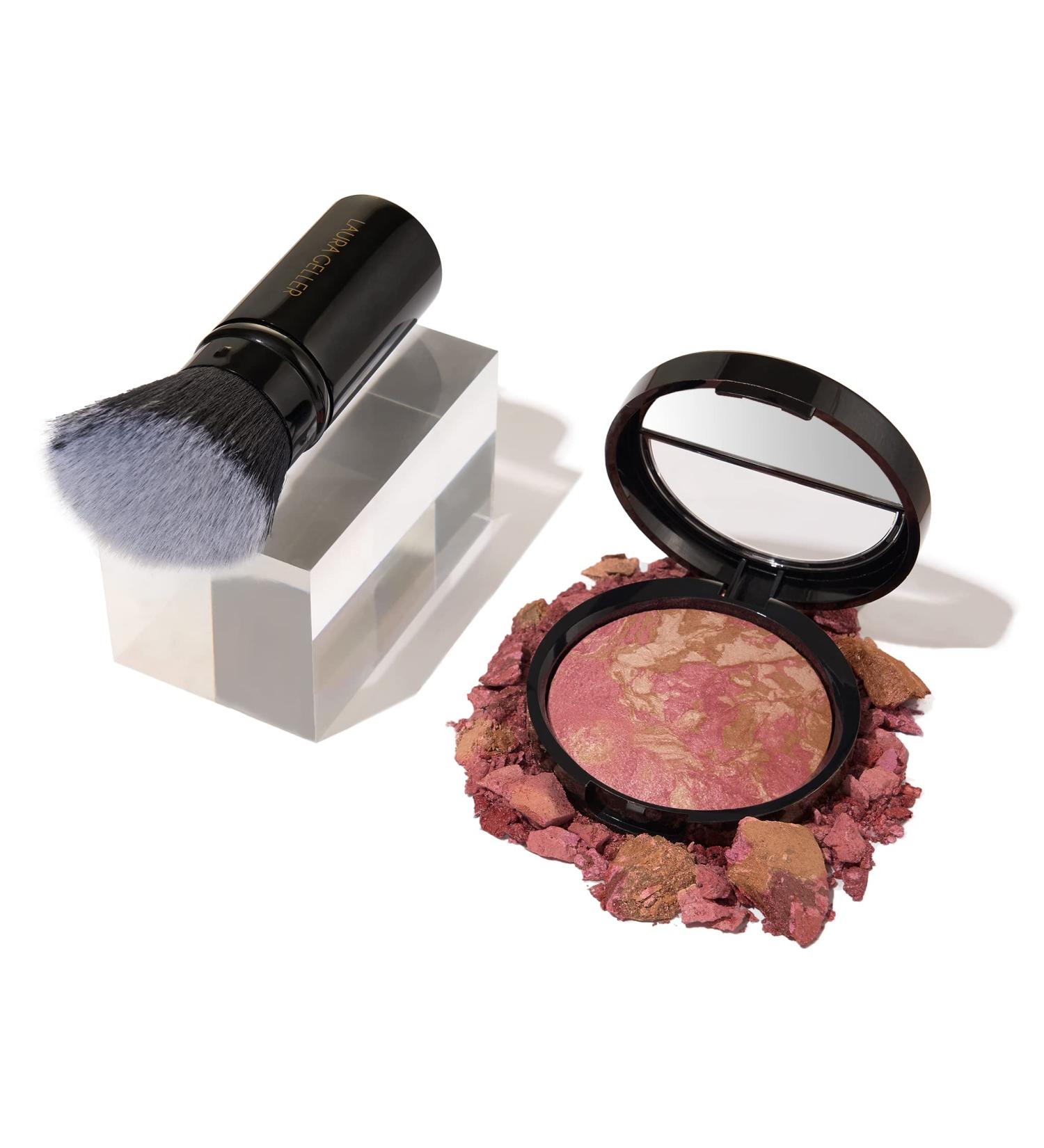 LAURA GELLER NEW YORK Baked Blush-n-Bronze 2-in-1 Bronzer Blush Apricot Bronze with Angled Kabuki Brush - Buy Online on SooperMarket.com