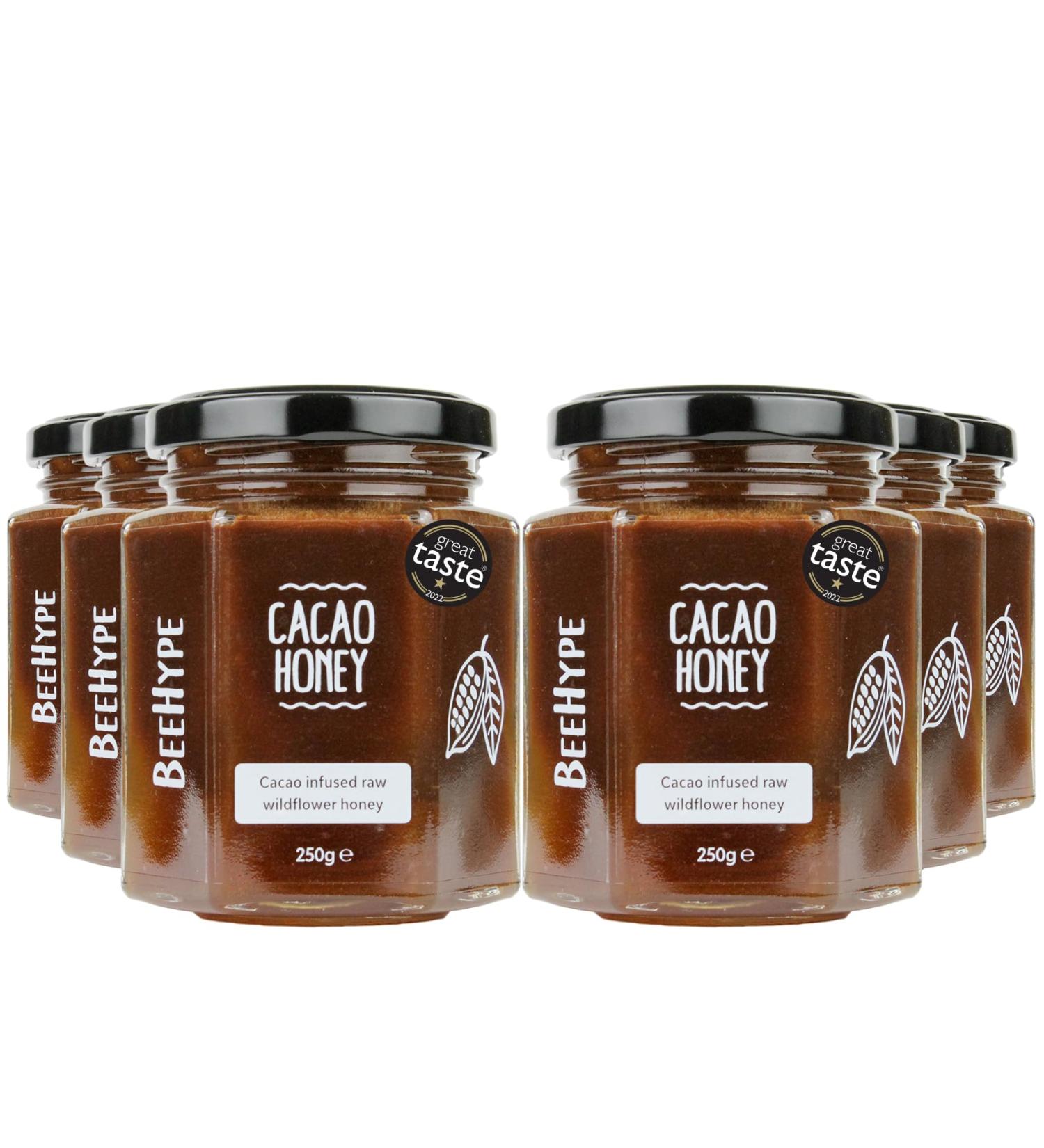 BeeHype - Cacao Honey Low-Calorie Alternative with NO Palm Oil and NO Refined Sugars Vegetarian Nut and Dairy Free 6 x 250g Cacao Honey Pack of 6 - Buy Online on SooperMarket.com