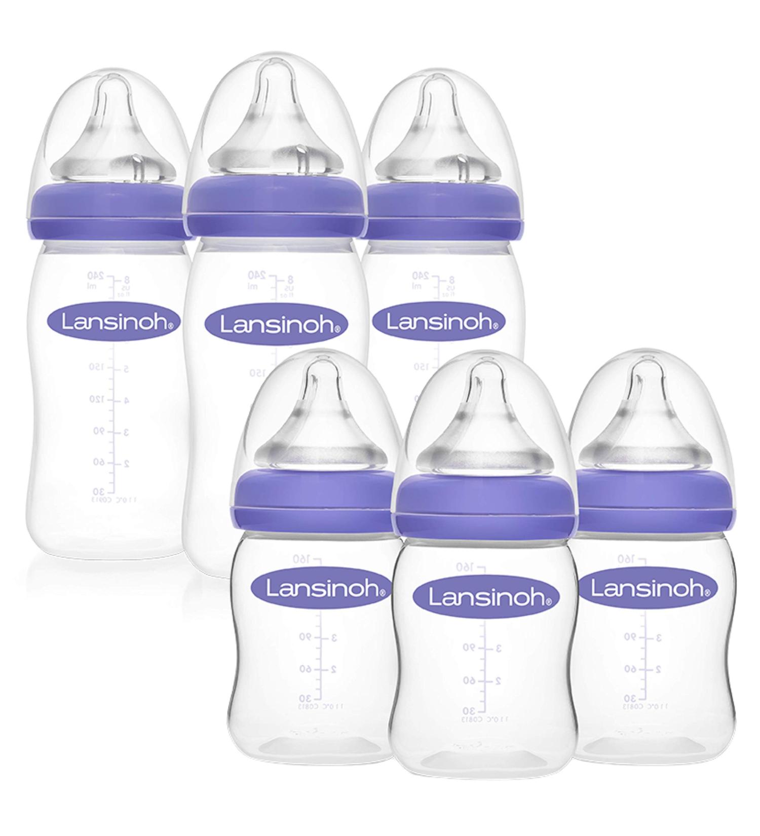 Lansinoh Baby Bottles for Breastfeeding Babies Bundle 3 Count Each of 5 Ounces and 8 Ounces - Buy Online on SooperMarket.com