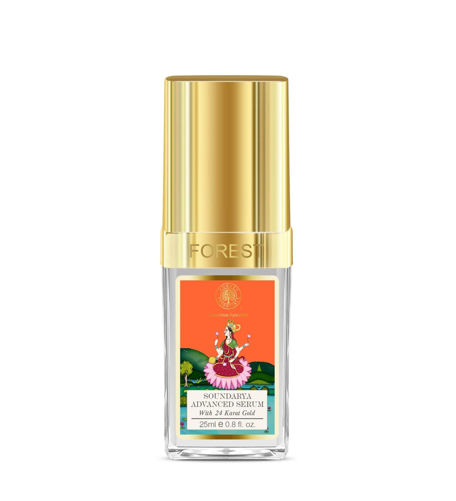 Buy Forest Essentials Soundarya Advanced Serum with 24K Gold - 25ml | Premium Anti-Aging Skincare | International Shipping Available - Buy Online on SooperMarket.com