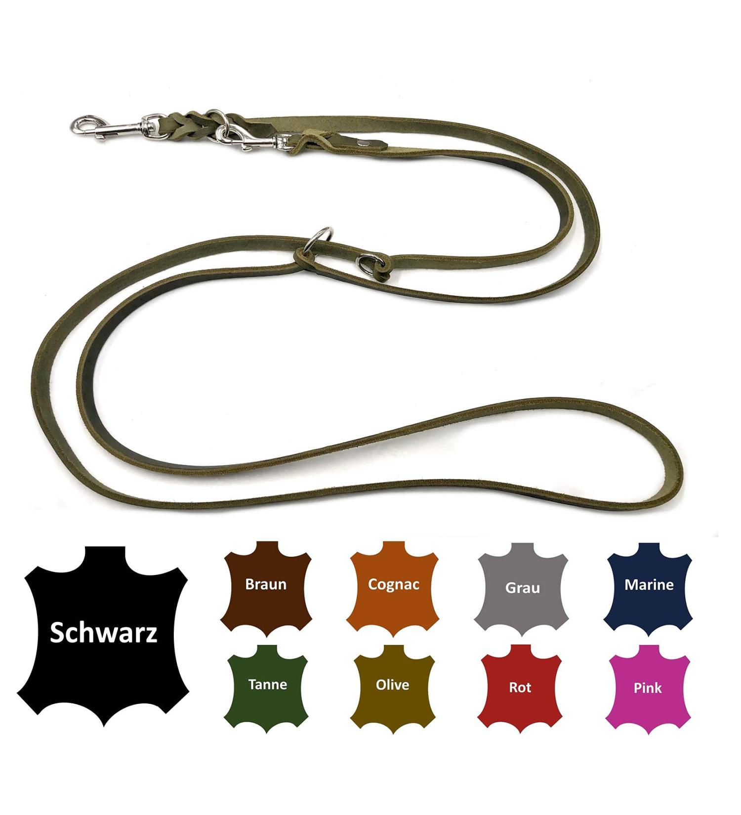Adjustable Dog Liner for Small & Large Dogs 2.40m Olive Green Double Linen Leash - Buy Online on SooperMarket.com