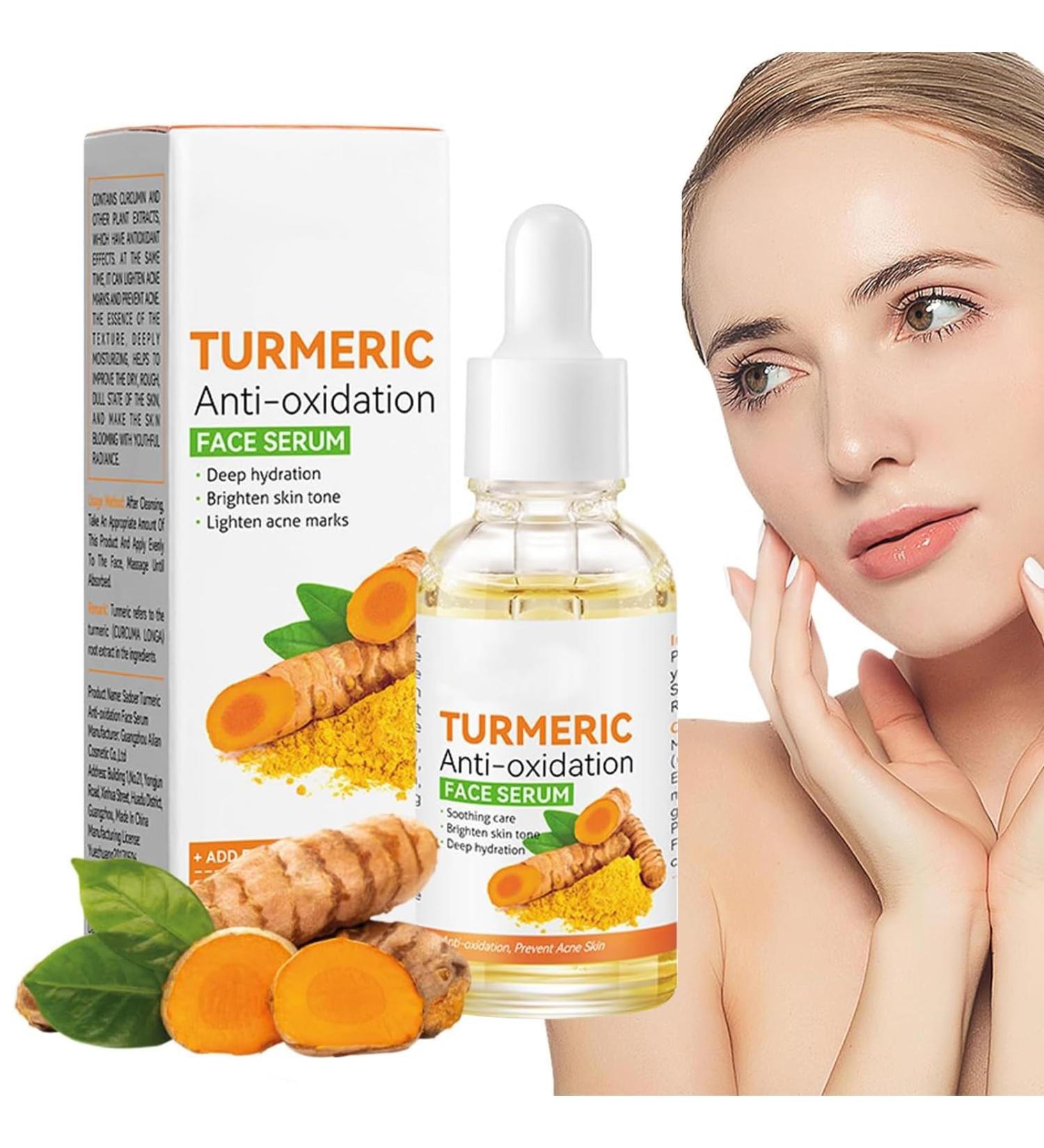 Turmeric Serum Dark Spots 30 ml Spot Corrector Face & Body Anti Aging and Wrinkle Face Serum Reduces Hyperpigtation Age Spots Sun Spot Improve Skin Tone Moisturize Brighten All Types - Buy Online on SooperMarket.com