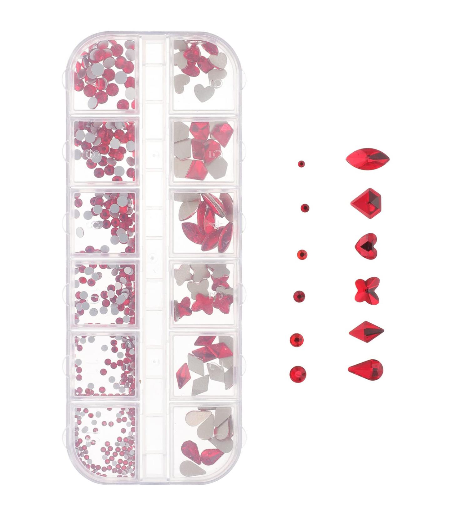Minkissy 1 Box Nail Art Accessories Nail Metal Diy Accessories for Nail Nails Gems Nail Art Gems Crystal Nail Gems Metal Nail Jewelry Nail Crystals Nail Jewels Red Resin Boxed Shaped Drill - Buy Online on SooperMarket.com