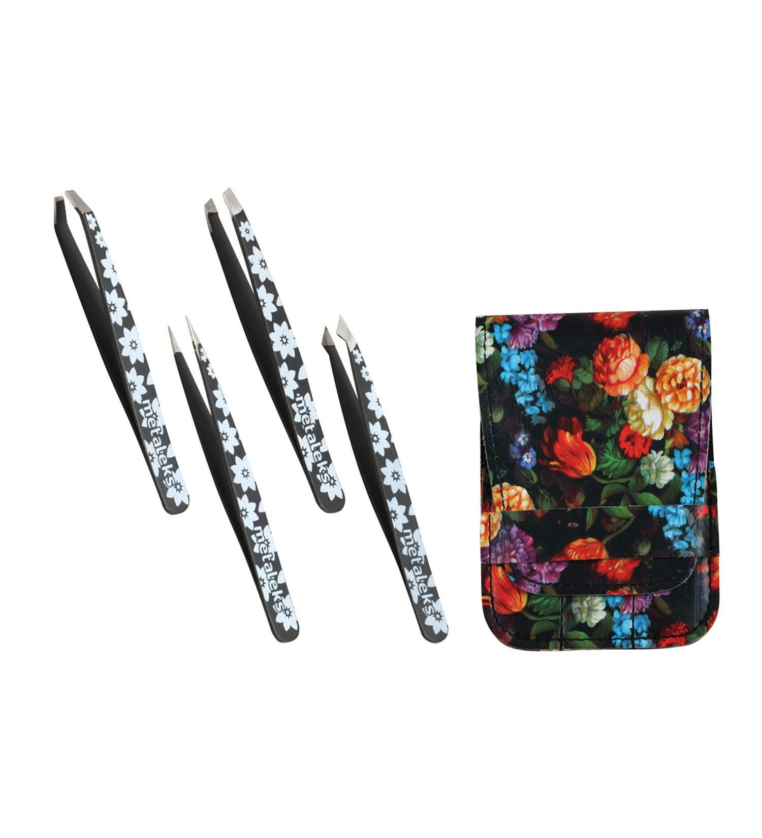 Metaleks 4-Piece Tweezers Set - Precision Stainless Steel Tweezers - Buy Online on SooperMarket.com