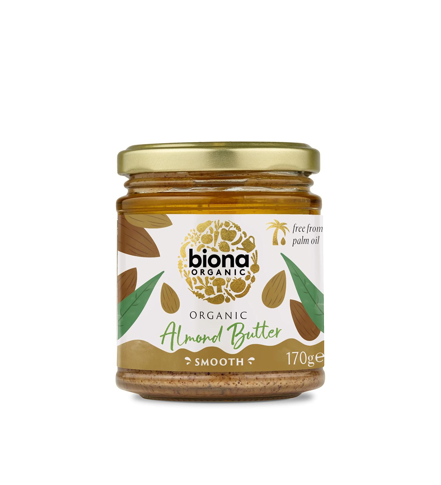 Biona Organic Almond Butter Smooth 170g - Buy Online on SooperMarket.com
