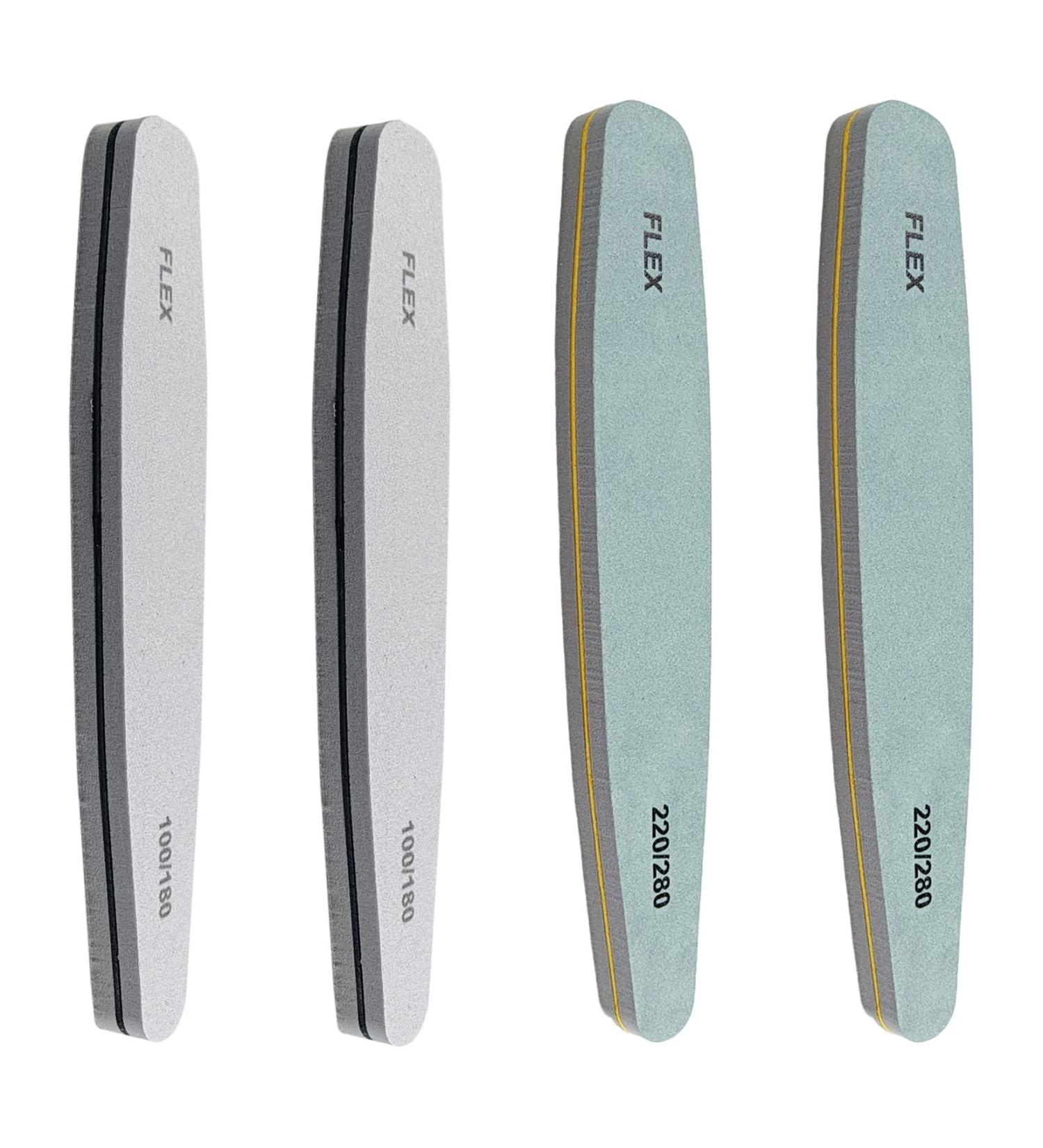 Nail Files 4 Pieces Nail Buffer Blocks Professional Double Sided Nail File 100/180 220/280 Grit for Acrylic Natural Gel Nails Polish Suitable for Home Nail Salon - Buy Online on SooperMarket.com