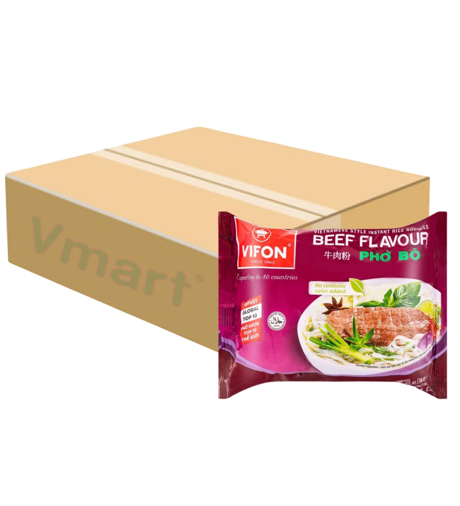Vifon Vietnamese Style Instant Rice Noodles Beef Flavour Pho Bo 60g (Pack of 30) 1 Case - Buy Online on SooperMarket.com