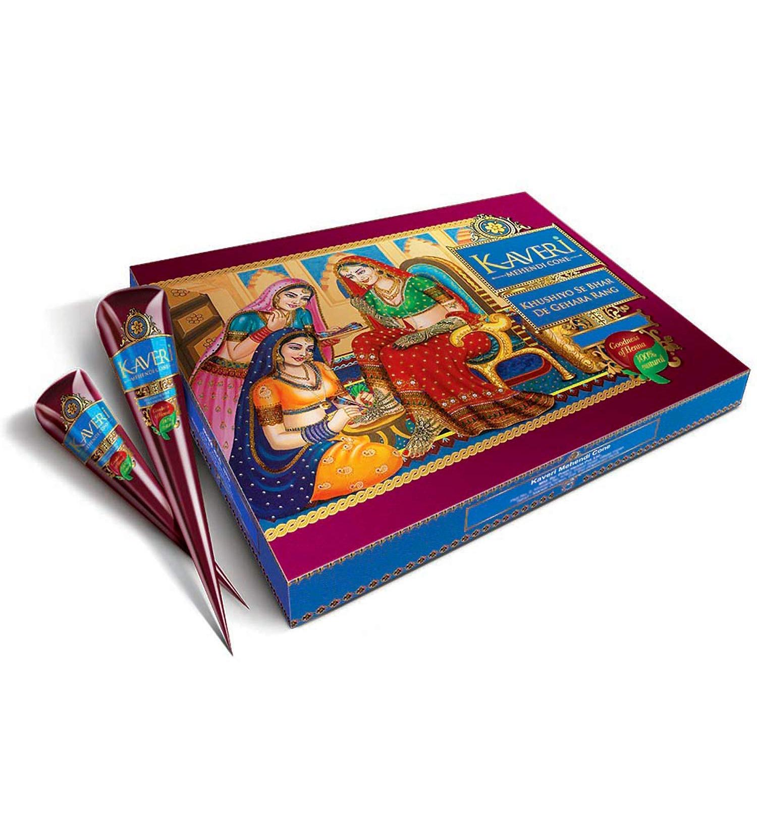 KAVERI Mehandi Cone with Excellent Designs Pack of 3