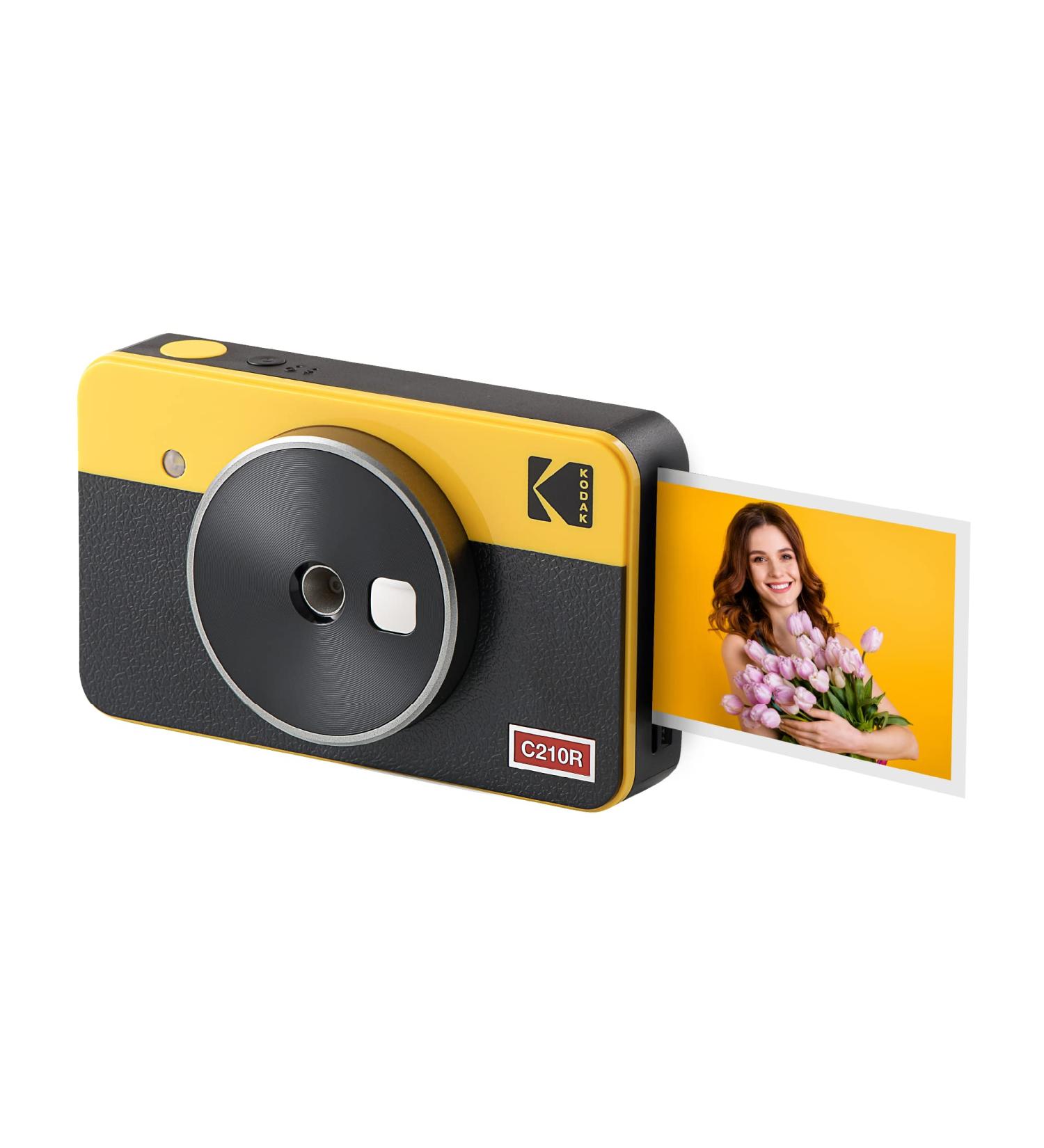 KODAK Mini Shot 2 Retro 4PASS 2-in-1 Instant Camera and Photo Printer, 8 Sheets Yellow - 2.1x3.4 inches - Buy Online on SooperMarket.com