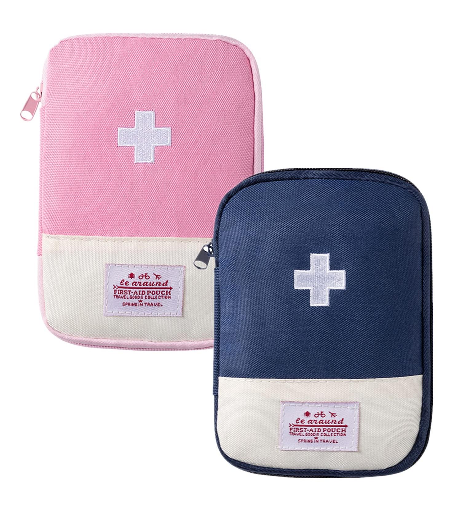 Zimohe 2PCs Waterproof Medication Bag | Large Capacity Empty Medicine Storage for Home Auto Office Camping & Hunting - Blue & Pink - Buy Online on SooperMarket.com