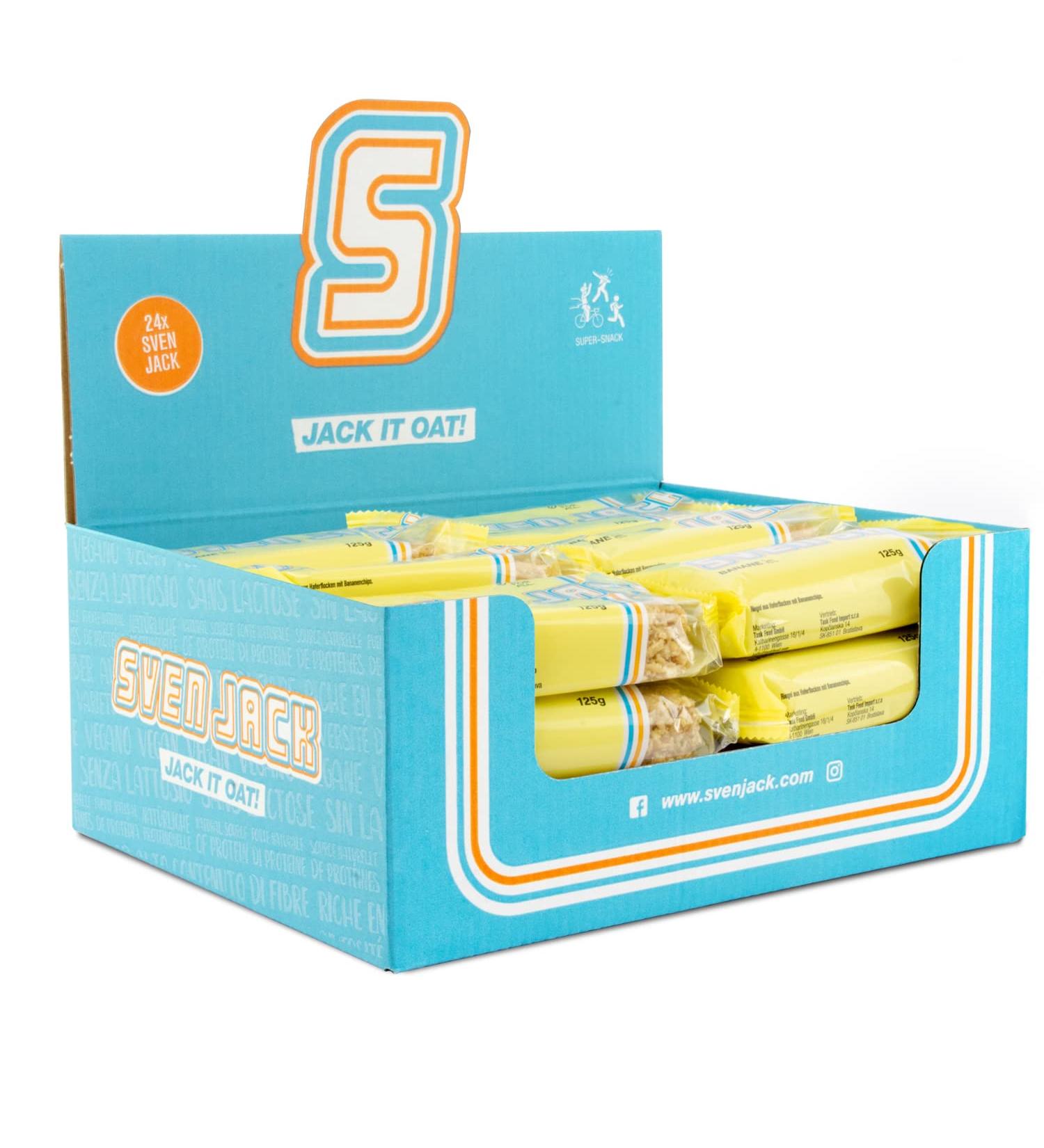 Sven Jack Energy Cake - Banana Flavored Endurance Bar | High Protein Low Sugar Oatmeal Snack | 125g (12 Pack) for Athletes - Buy Online on SooperMarket.com