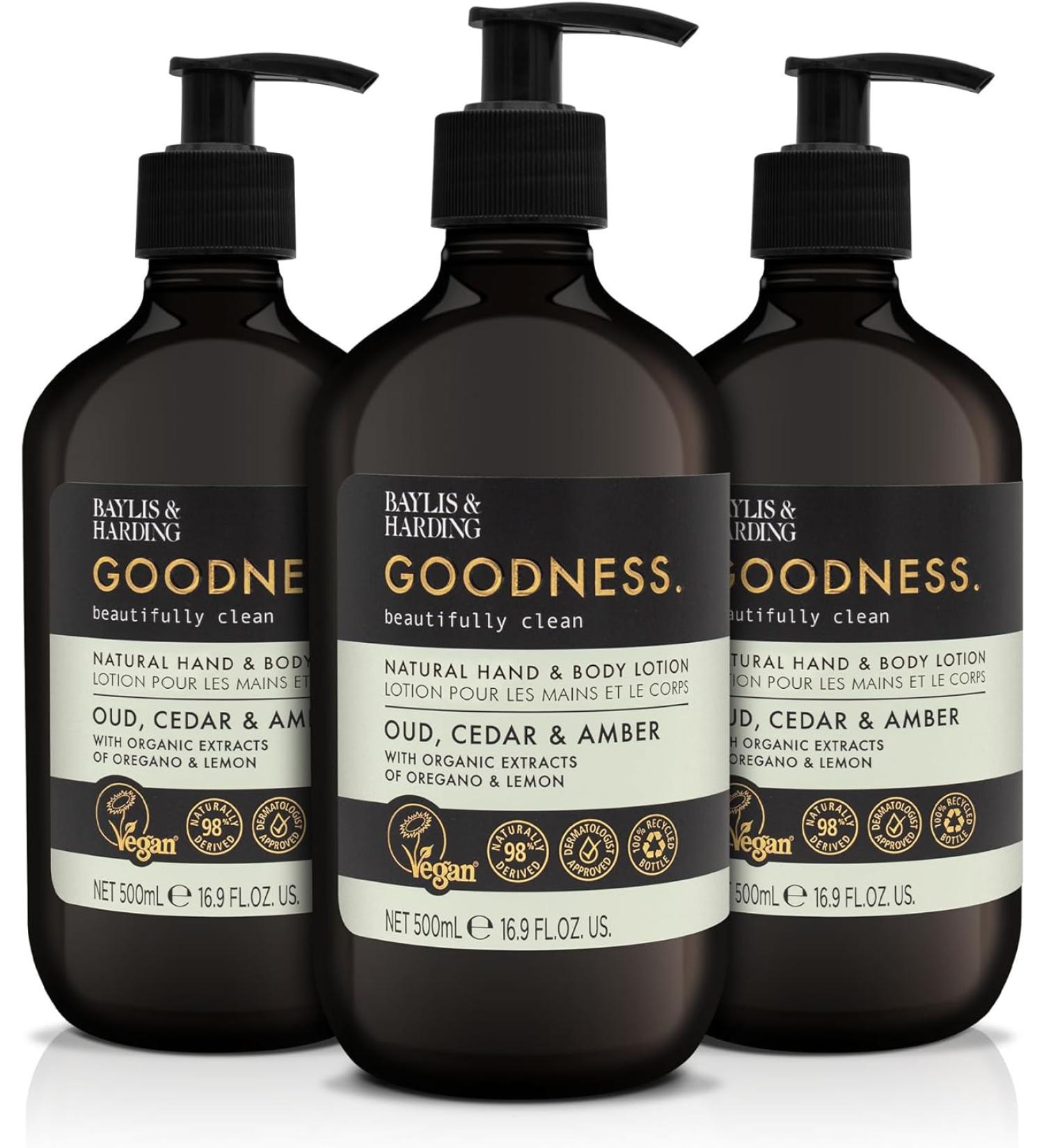 Baylis & Harding Goodness Oud  Cedar & Amber Hand & Body Lotion - Pack of 3 - 16.9 Fl Oz. - Buy Online on SooperMarket.com