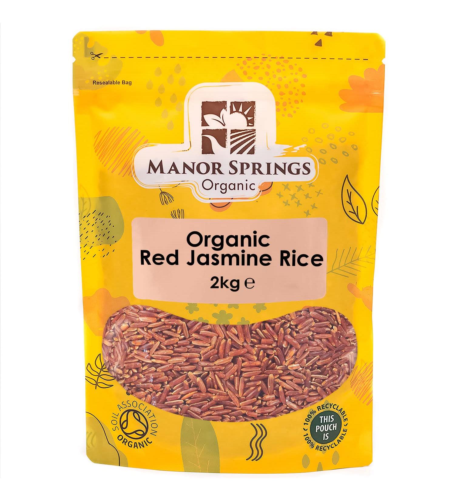 Manor Springs Organic Red Jasmine Rice 2kg: Premium Quality, Certified Organic - Buy Online on SooperMarket.com