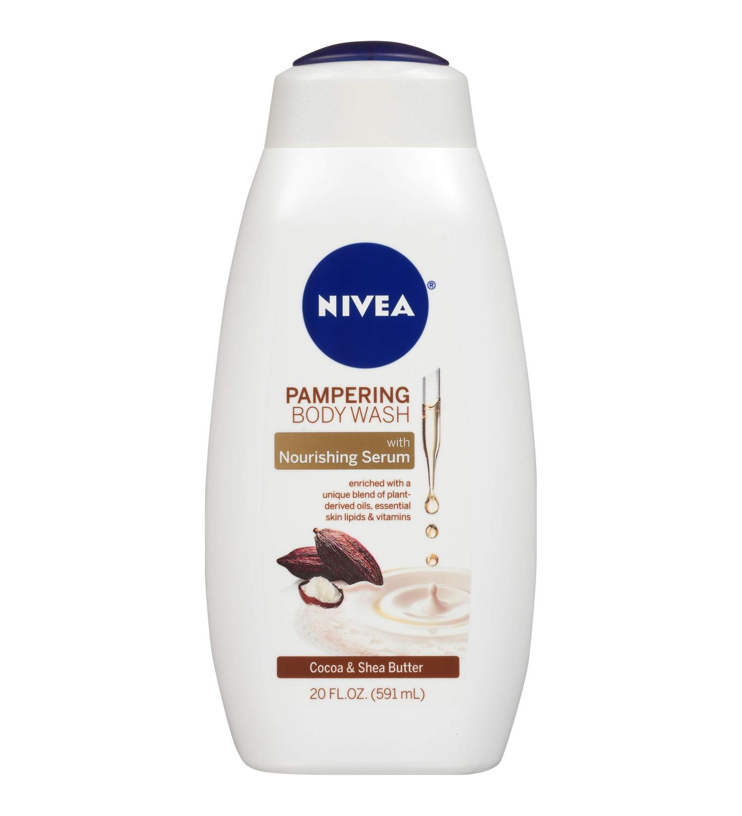 Nivea Pampering Body Wash Cocoa & Shea Butter 20 fl oz - Nourishing Moisture for Soft Skin - Buy Online on SooperMarket.com