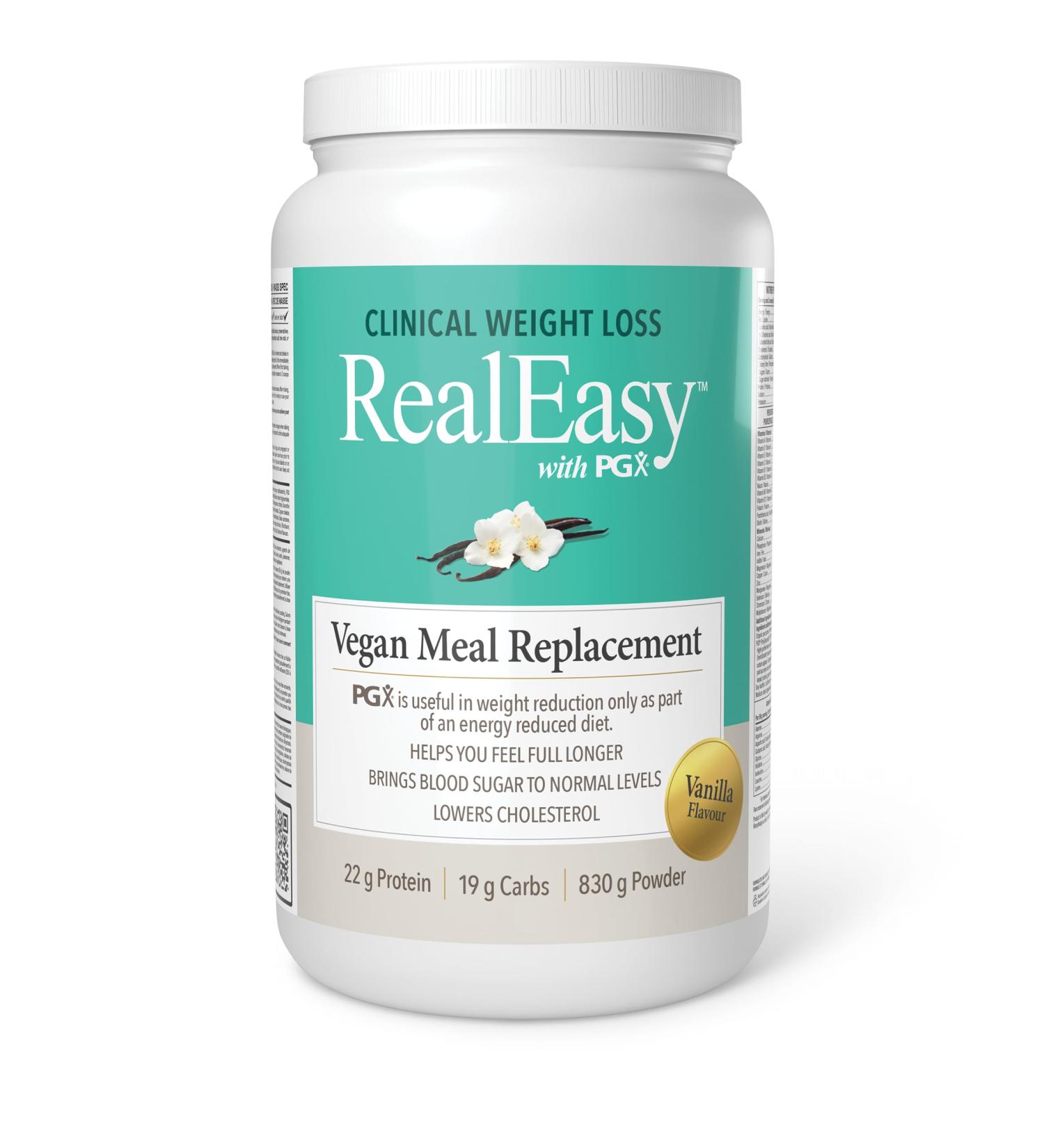 RealEasy with PGX Vegan Protein Meal Replacement Shake Vanilla Flavour 830g Helps you Feel Full Longer. 22g Protein per Serving - Buy Online on SooperMarket.com