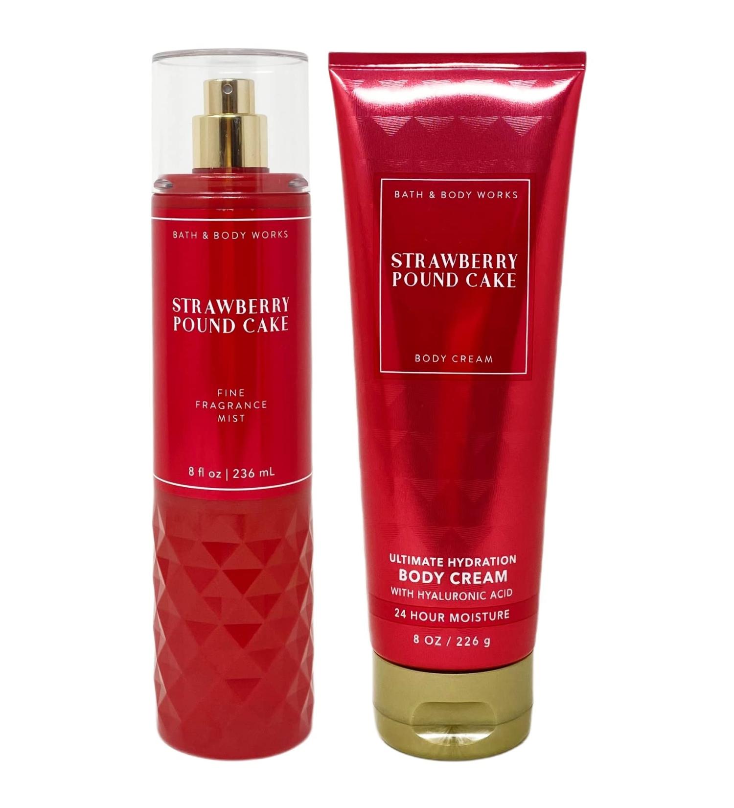 Bath and Body Works Strawberry Pound Cake Gift Set 2021 - Fine Fragrance Mist & Body Cream - Buy Online on SooperMarket.com