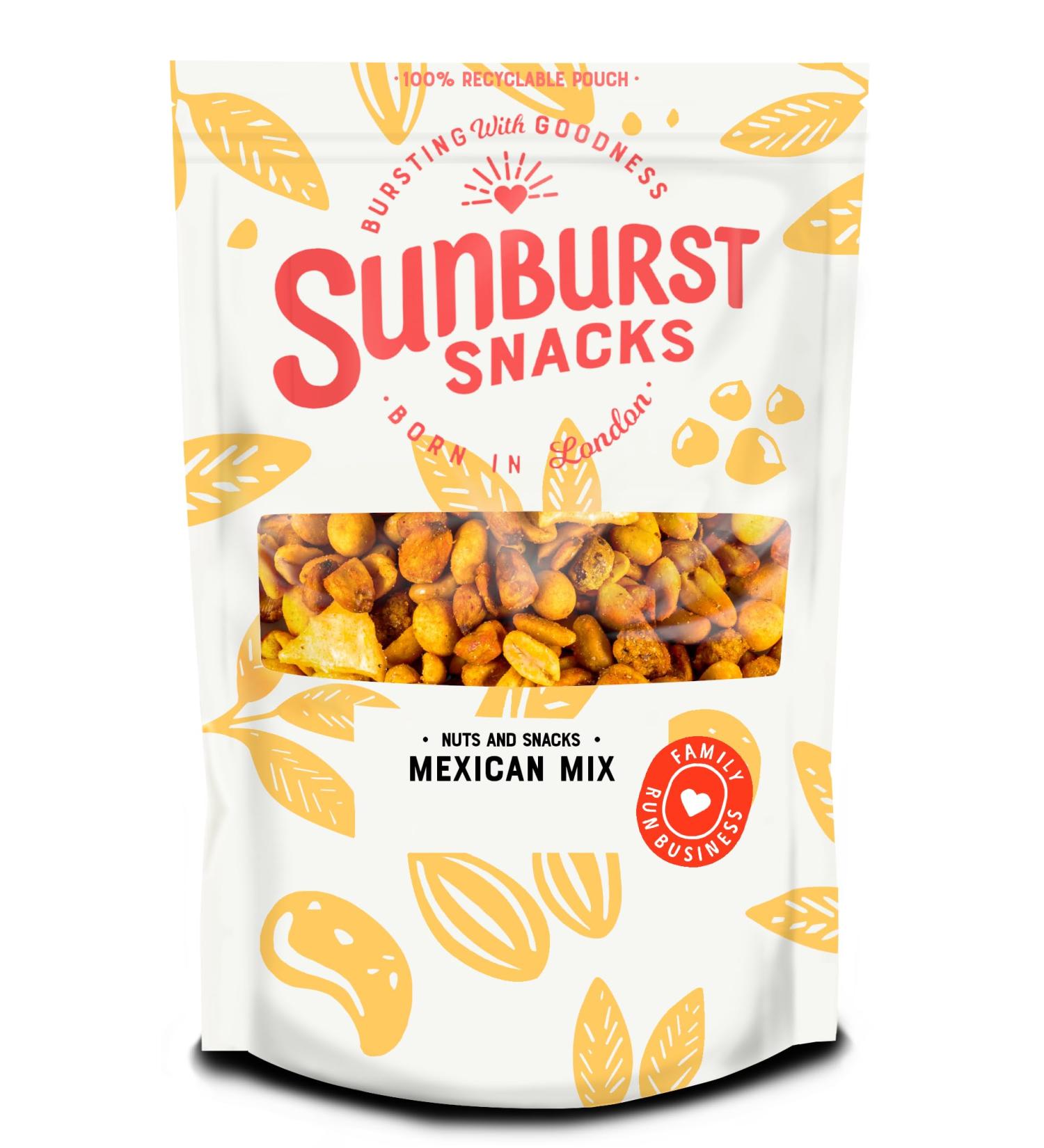 Sunburst Mexican Mix Cracker Nut & Corn Snack 1kg | GMO-Free, Recyclable Pouch - Buy Online on SooperMarket.com