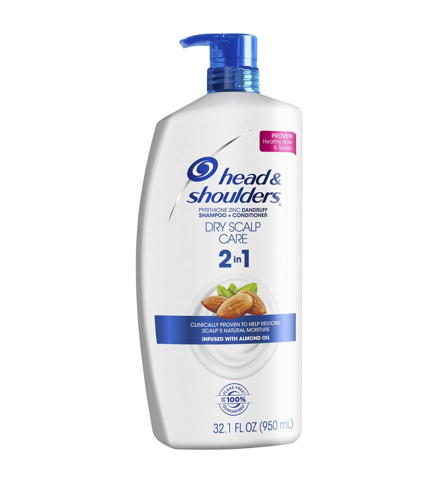 Head and Shoulders Dry Scalp Care with Almond Oil 2-in-1 Anti-Dandruff Shampoo + Conditioner 32.1 fl oz - Paraben Free - Buy Online on SooperMarket.com