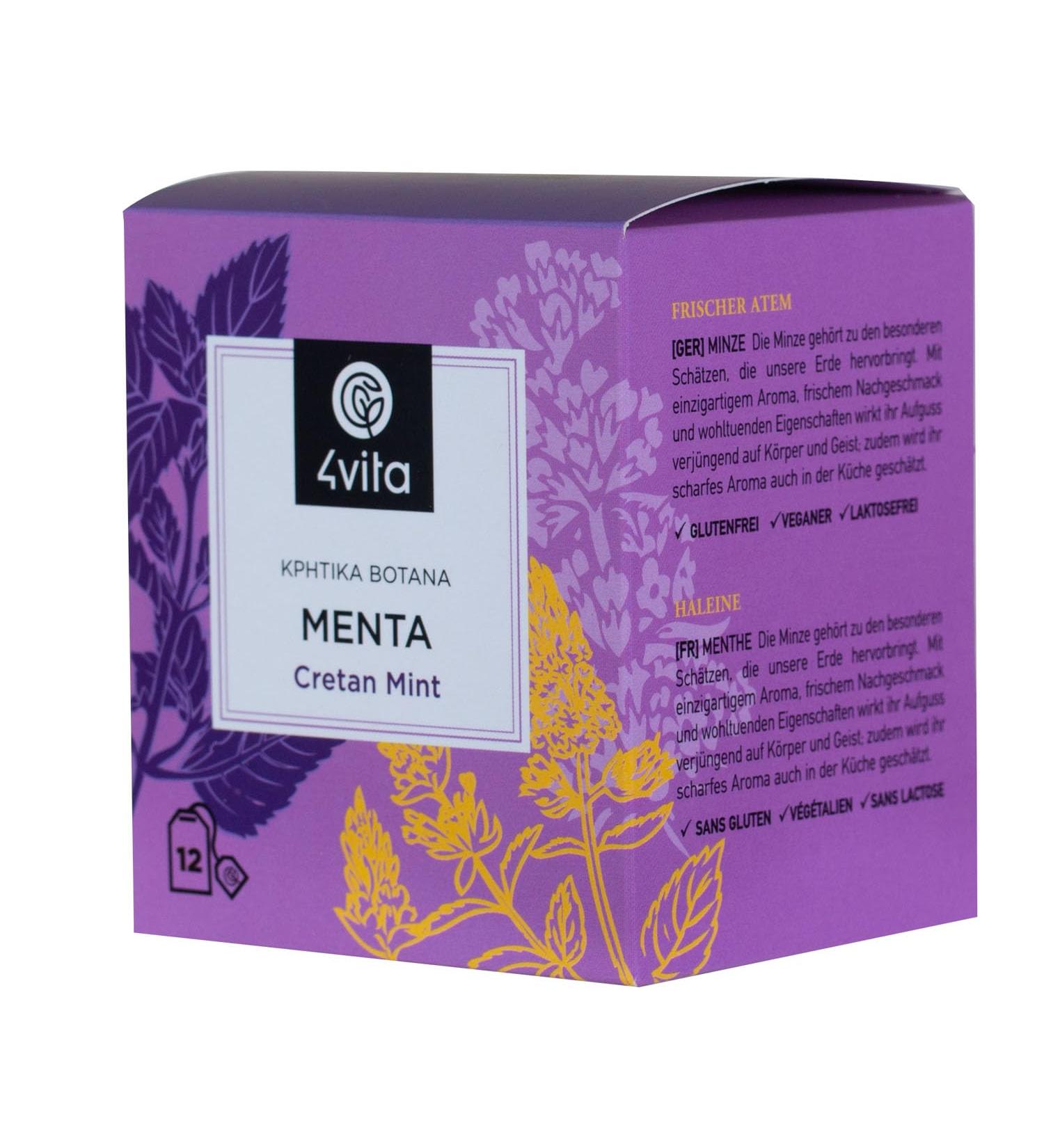 Greek Herbal Tea Mint by 4Vita 12(sachets) - Buy Online on SooperMarket.com