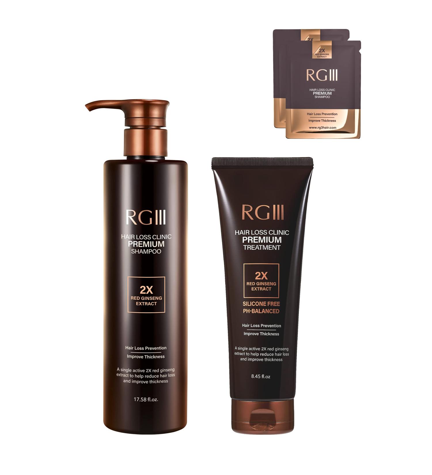 RGIII Premium Red Ginseng Hair Loss Prevention Shampoo & Treatment Set - Buy Online on SooperMarket.com